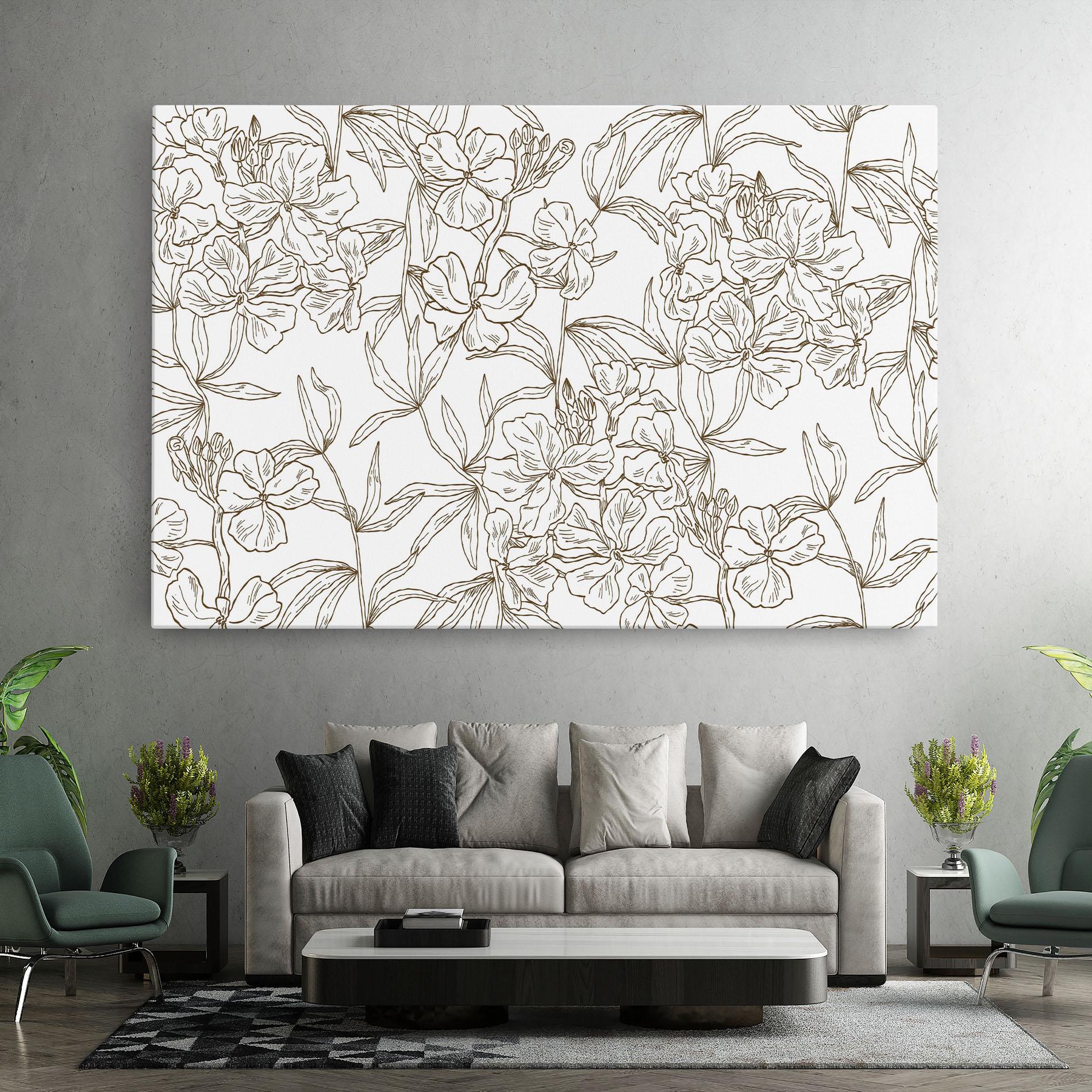 Tablou Canvas Flower Brown Line mockup 7