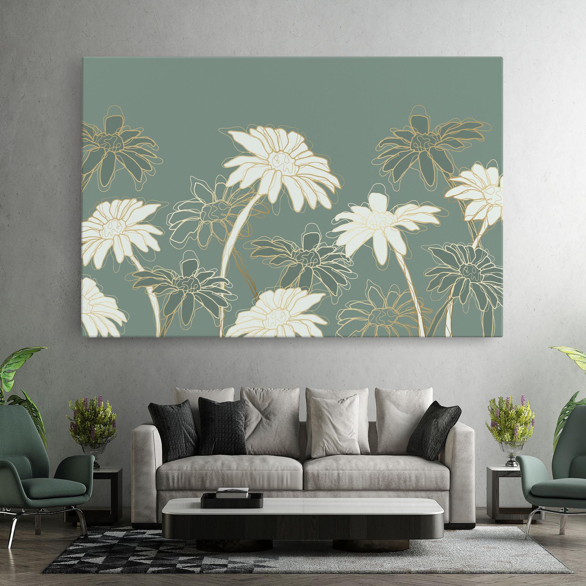 Tablou Canvas Gold Green Line mockup 7