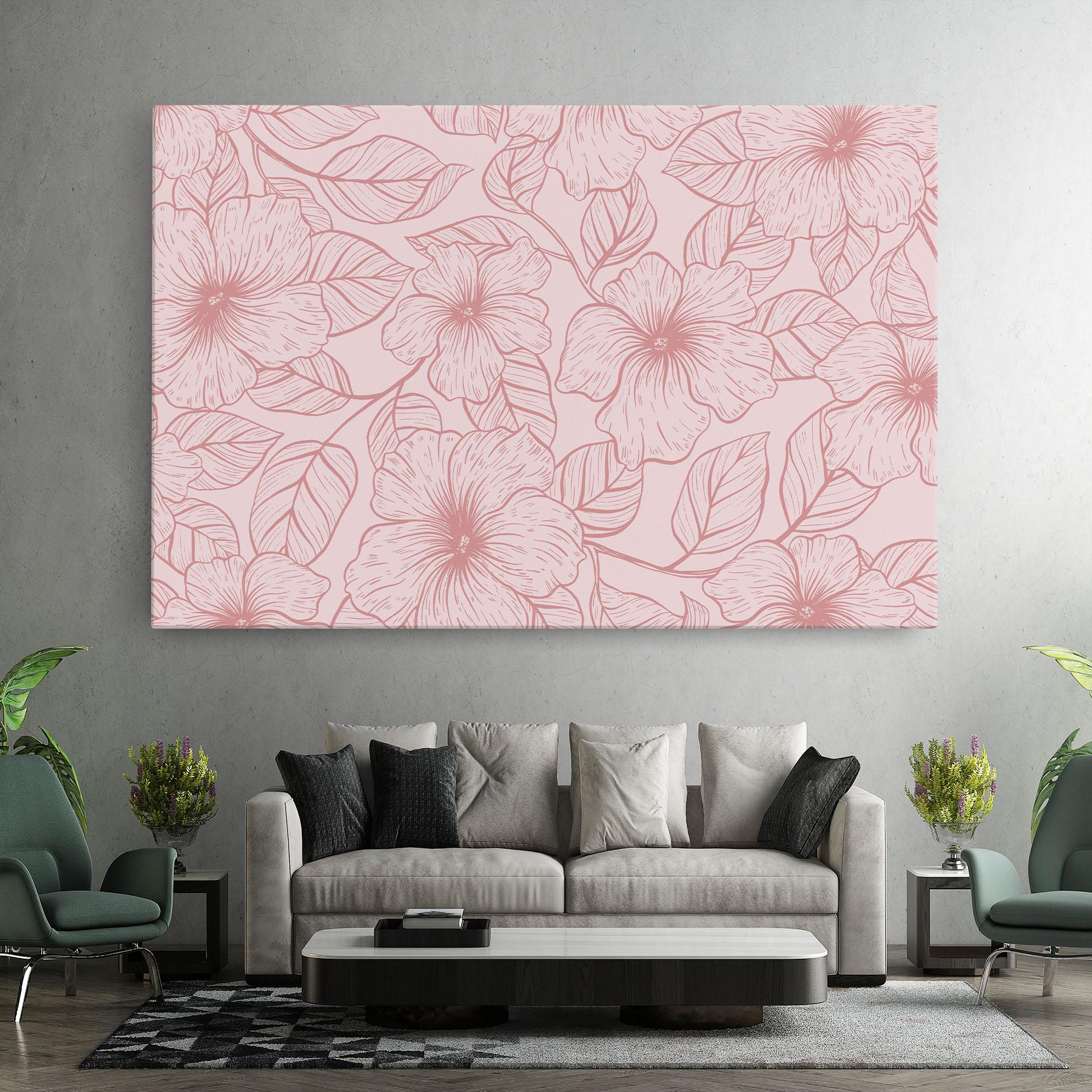 Tablou Canvas Pink Line Flower mockup 7