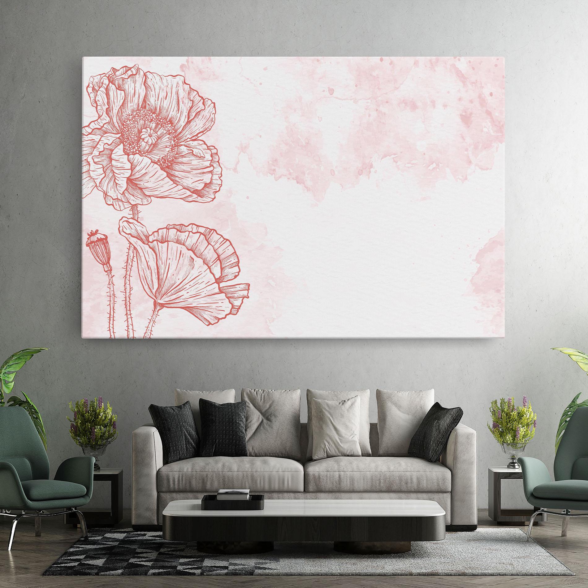 Tablou Canvas Red Poppy Line mockup 7