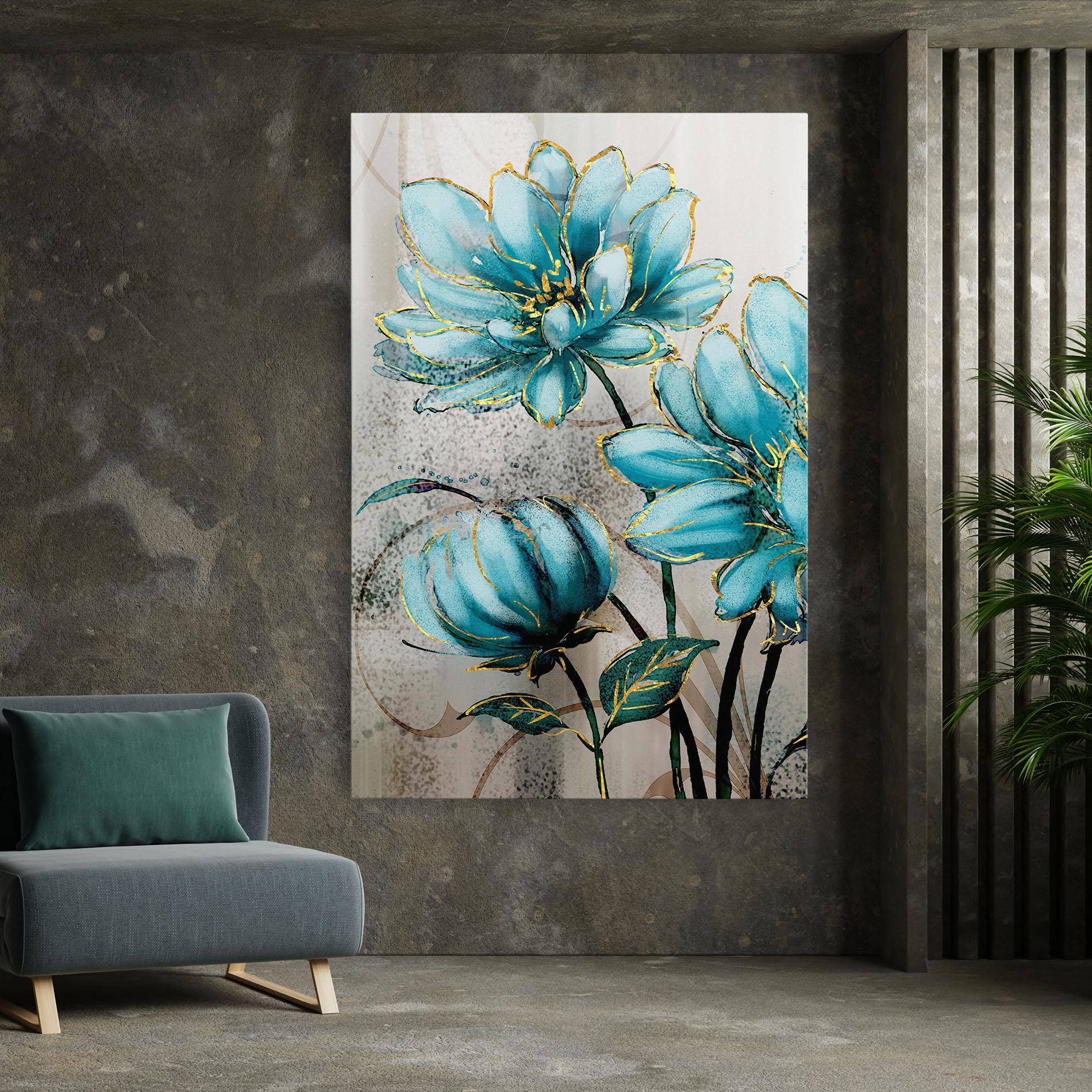 Tablou Canvas Bujori Albastri mockup 7