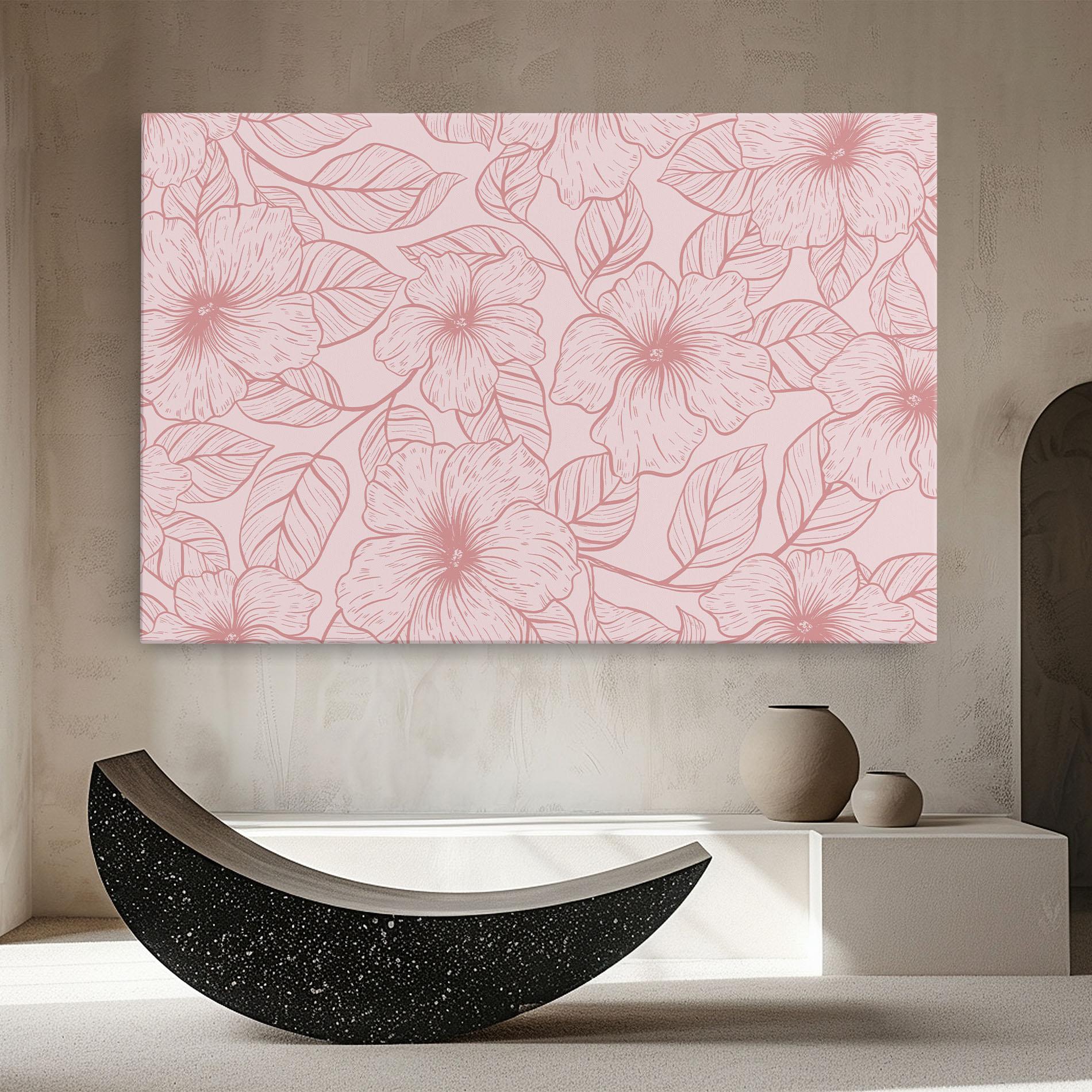 Tablou Canvas Pink Line Flower mockup 8