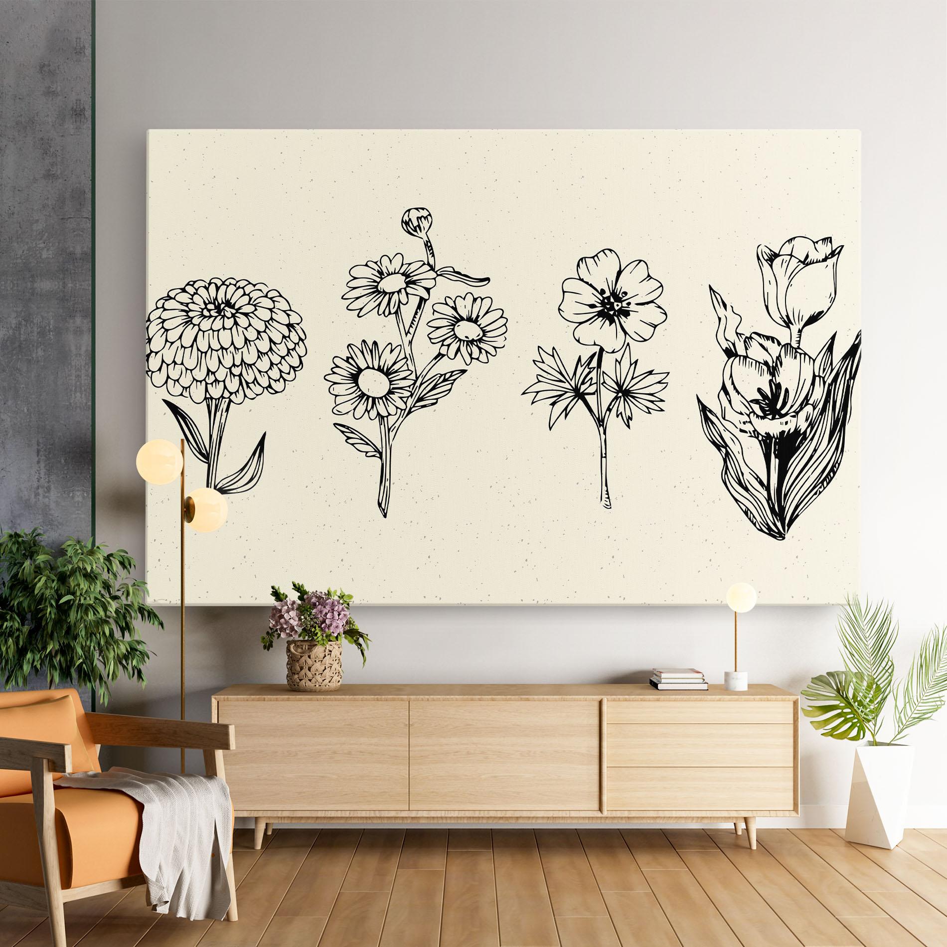 Tablou Canvas Black Line Cream mockup 9