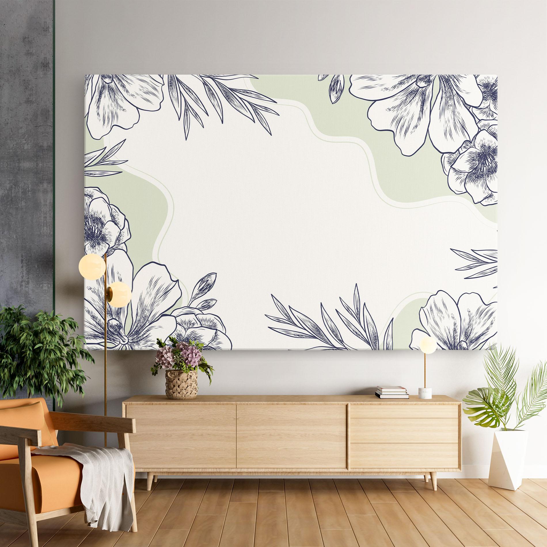 Tablou Canvas Blue Line Green mockup 9