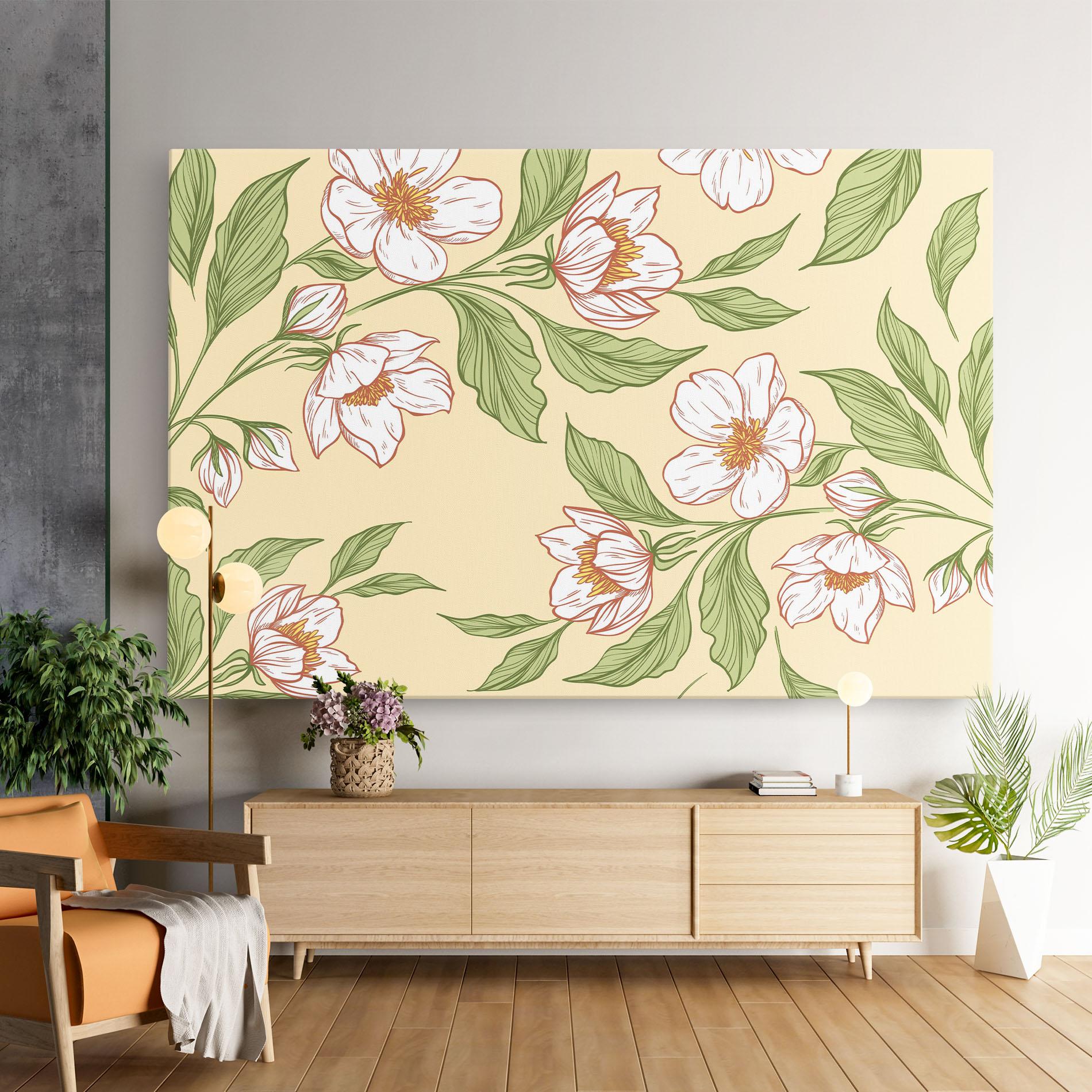 Tablou Canvas Cream Flower White mockup 9