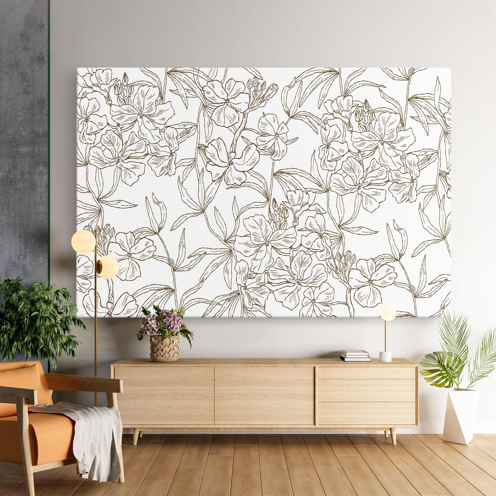 Tablou Canvas Flower Brown Line mockup 9