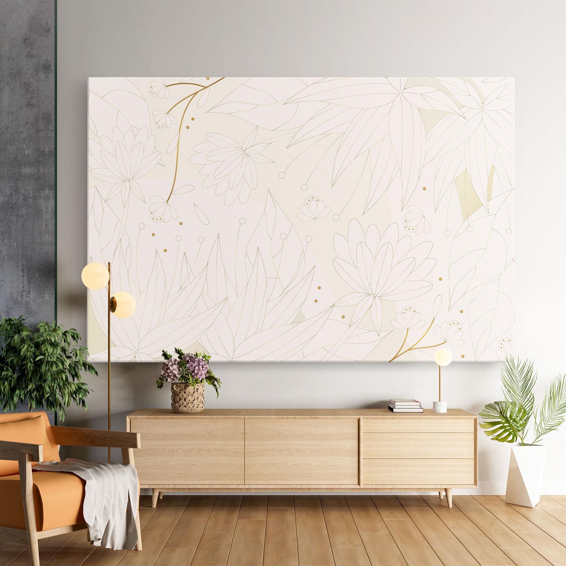 Tablou Canvas Flower Cream Line mockup 9