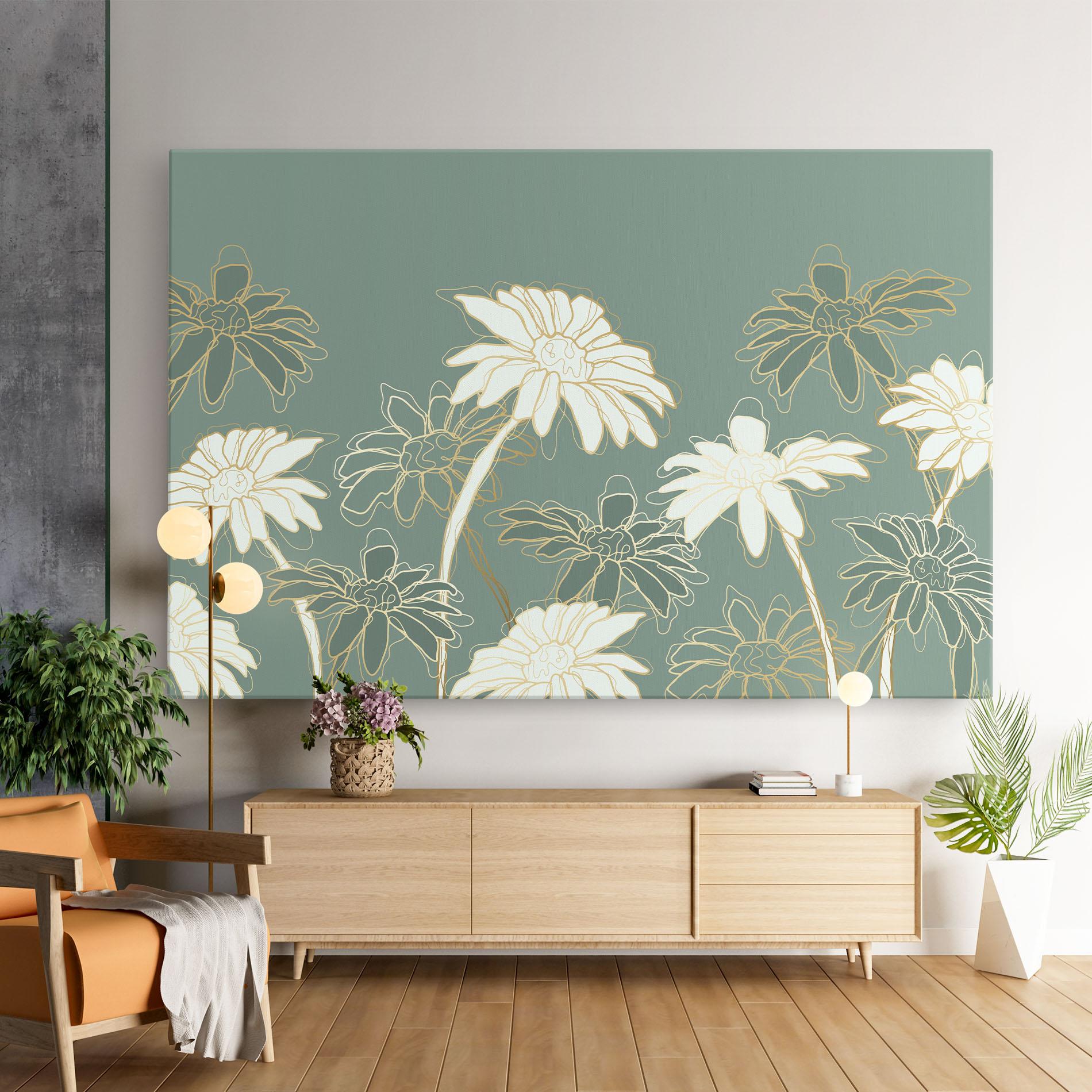 Tablou Canvas Gold Green Line mockup 9