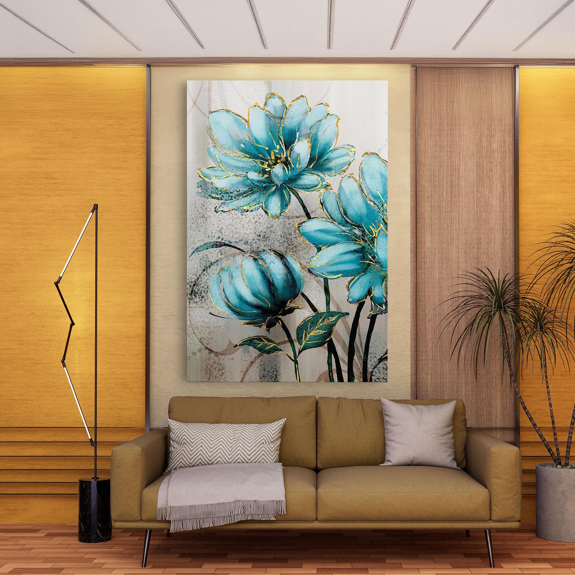 Tablou Canvas Bujori Albastri mockup 9