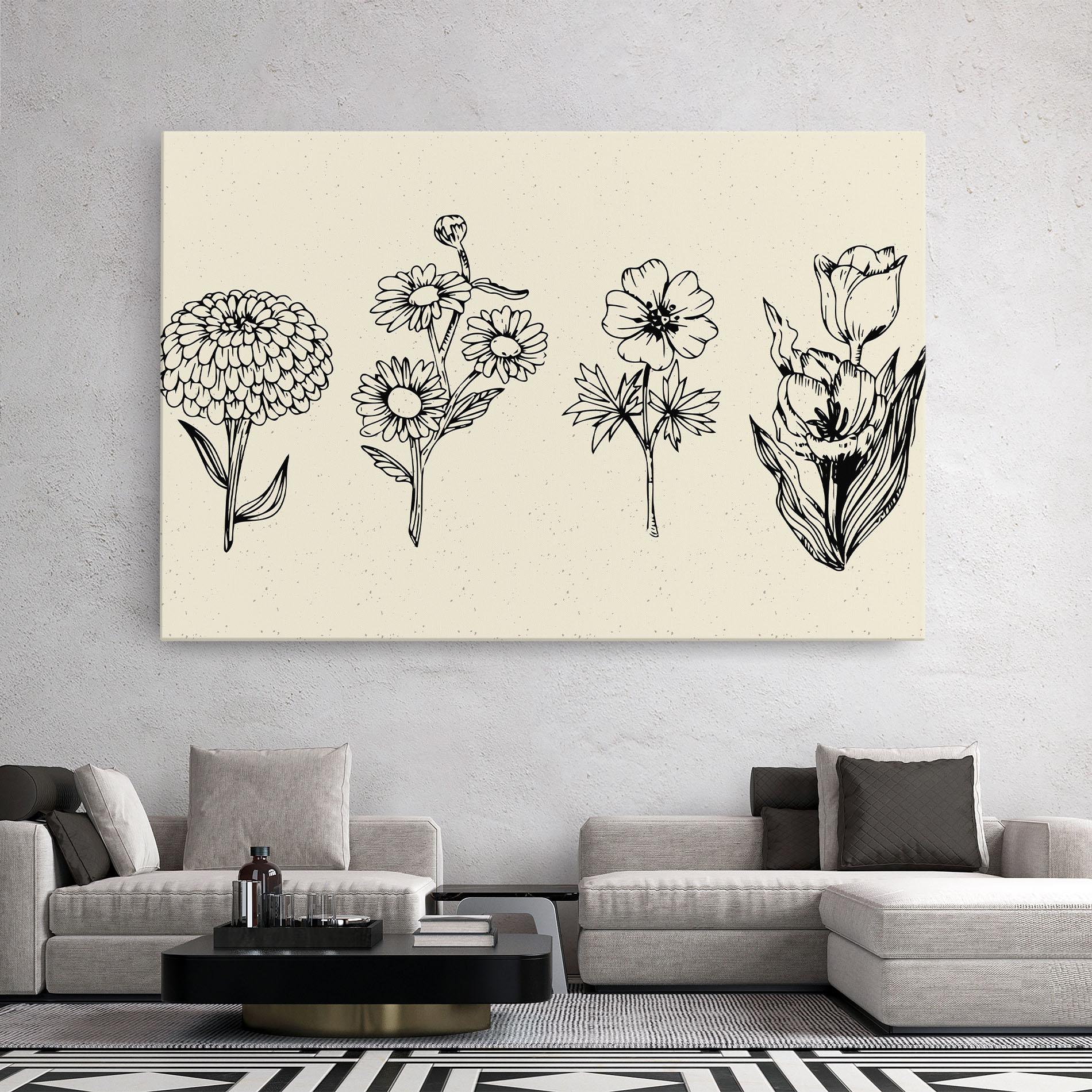 Tablou Canvas Black Line Cream mockup 2