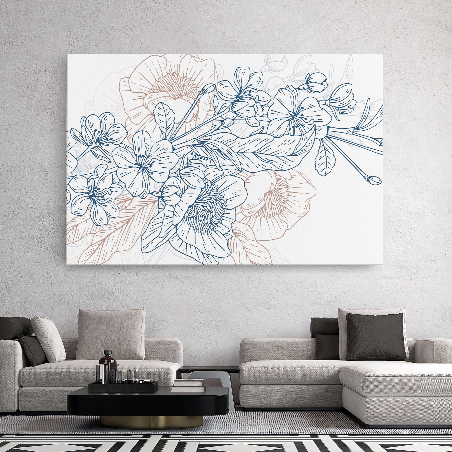 Tablou Canvas Blue Cream Line mockup 2