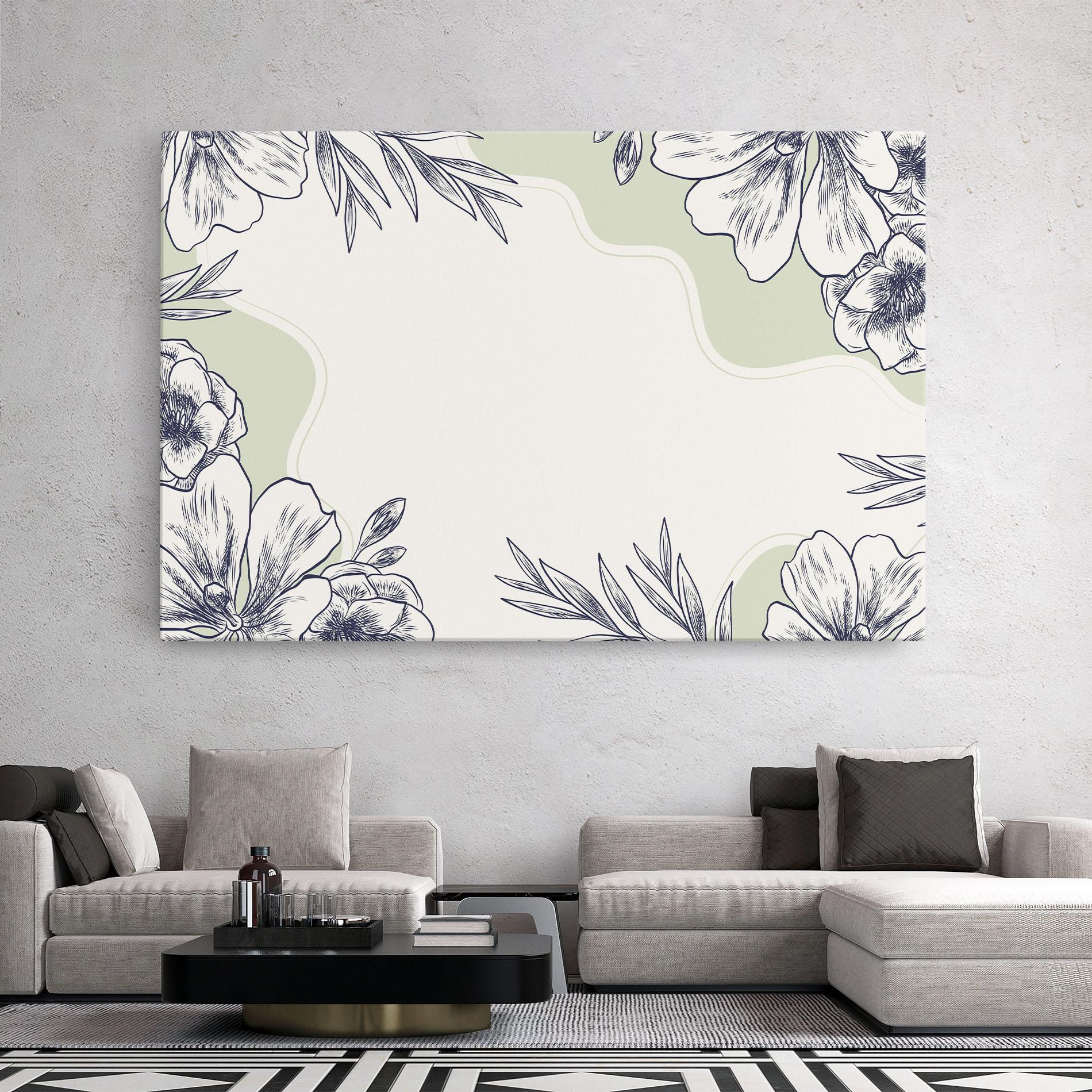 Tablou Canvas Blue Line Green mockup 2