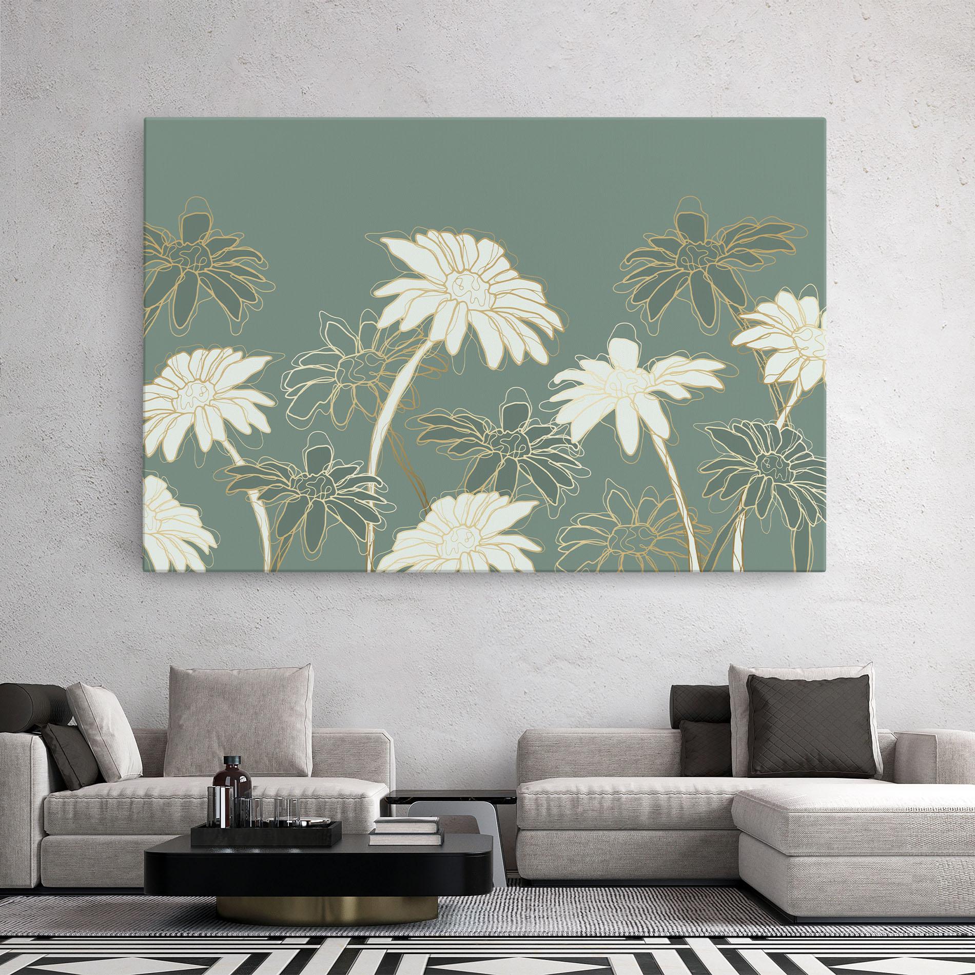 Tablou Canvas Gold Green Line mockup 2