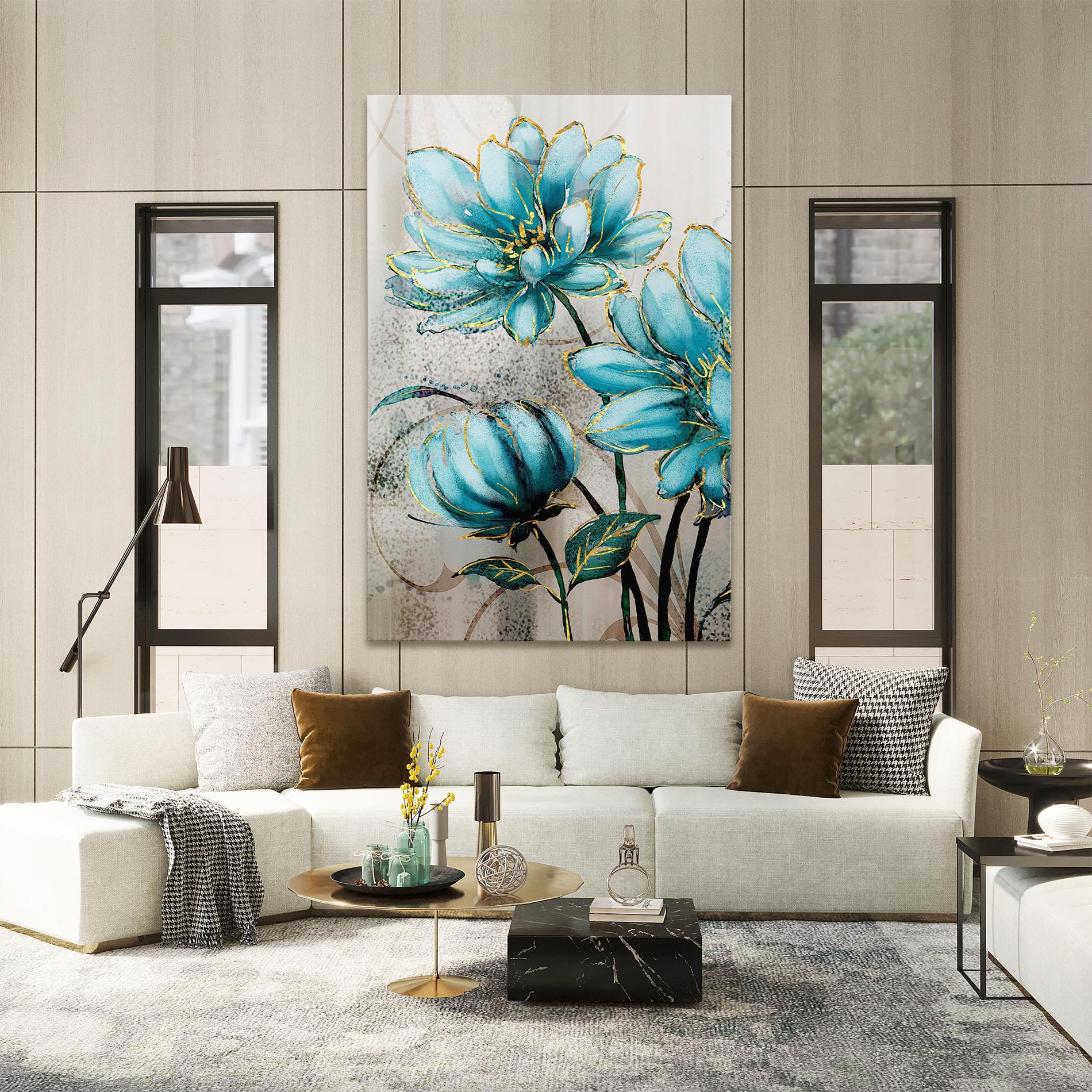 Tablou Canvas Bujori Albastri mockup 2