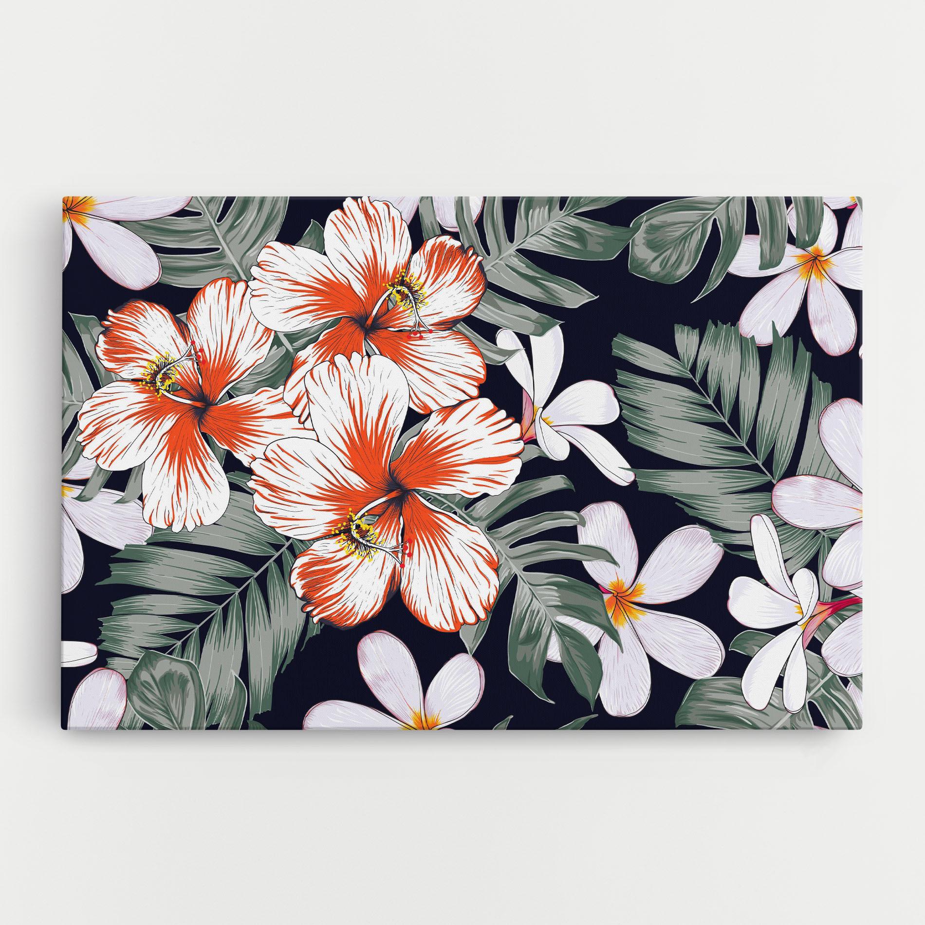 Tablou Canvas Orange White Exotic mockup 0