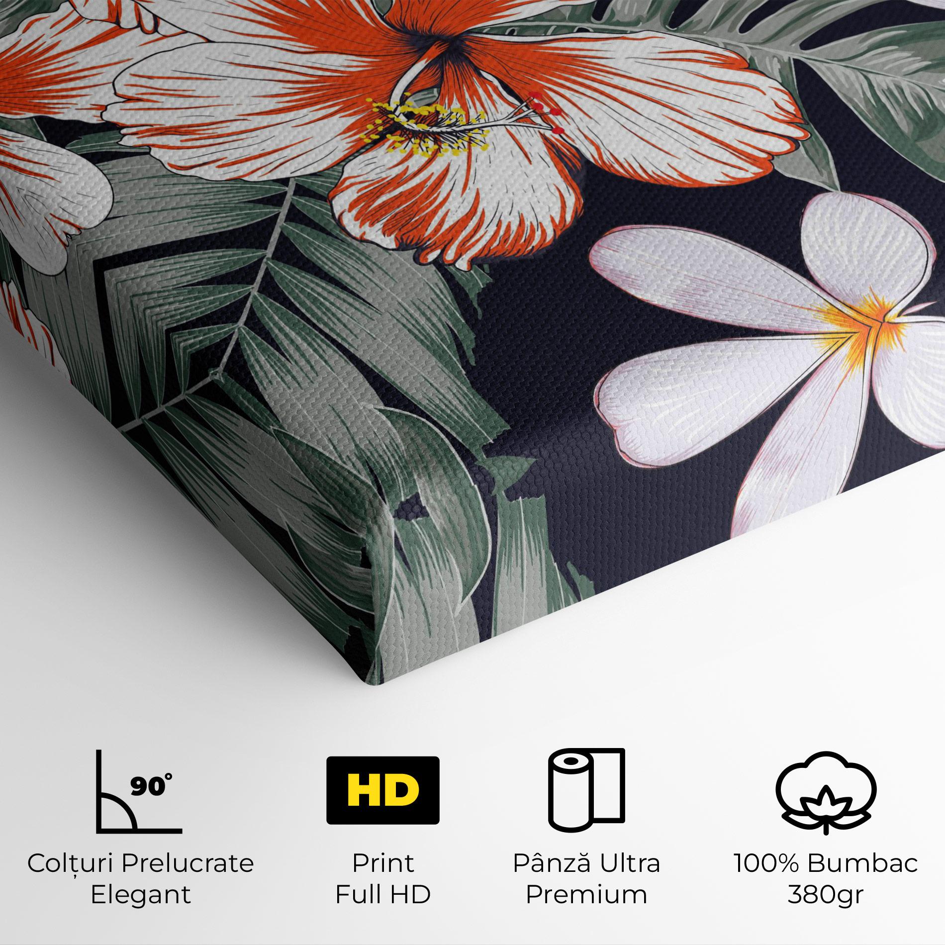 Tablou Canvas Orange White Exotic mockup 4
