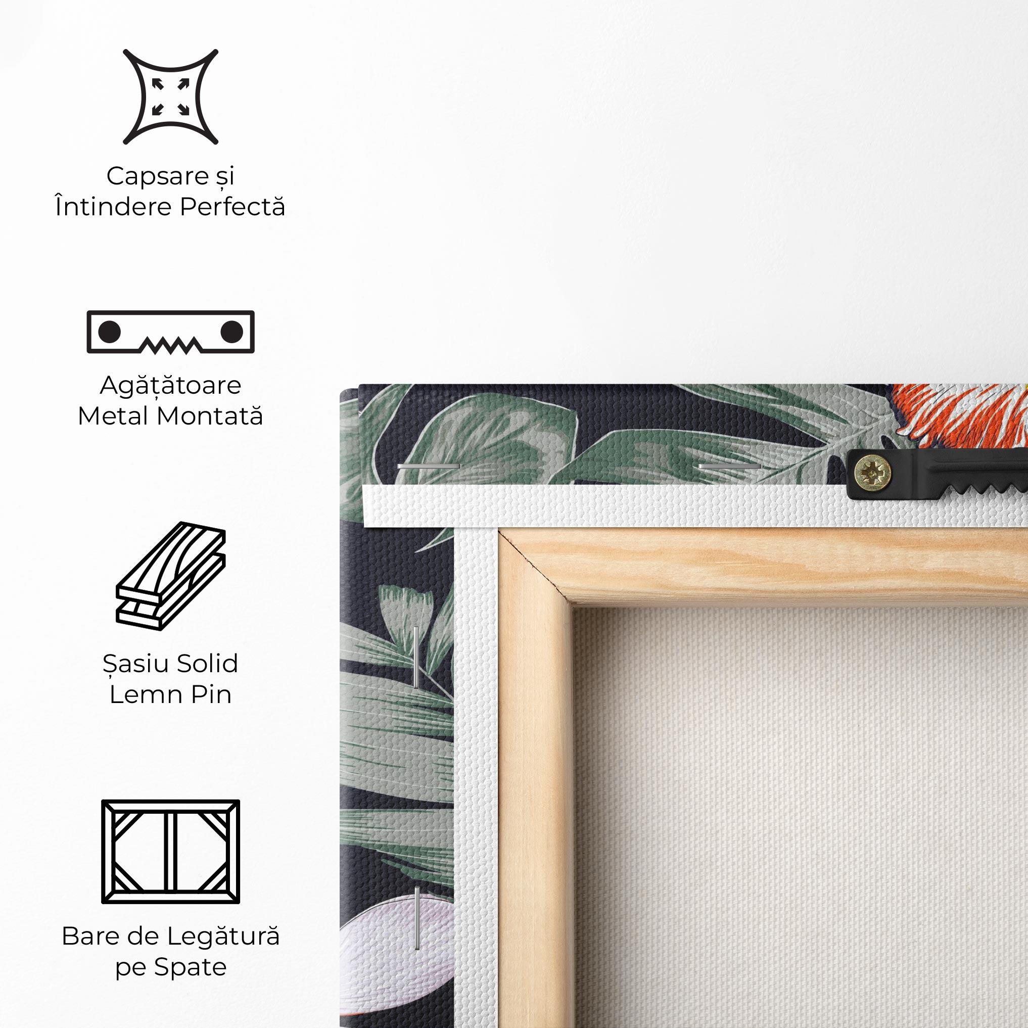 Tablou Canvas Orange White Exotic mockup 5