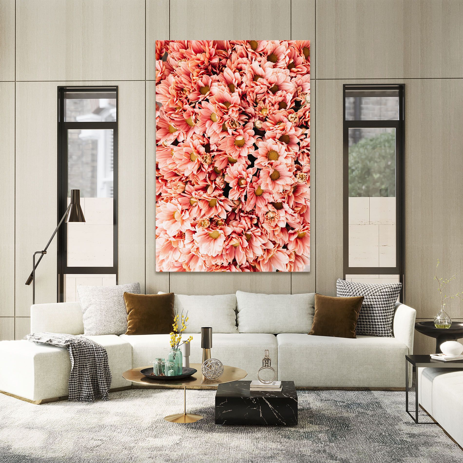 Pink Flowers Bouquet mockup 2