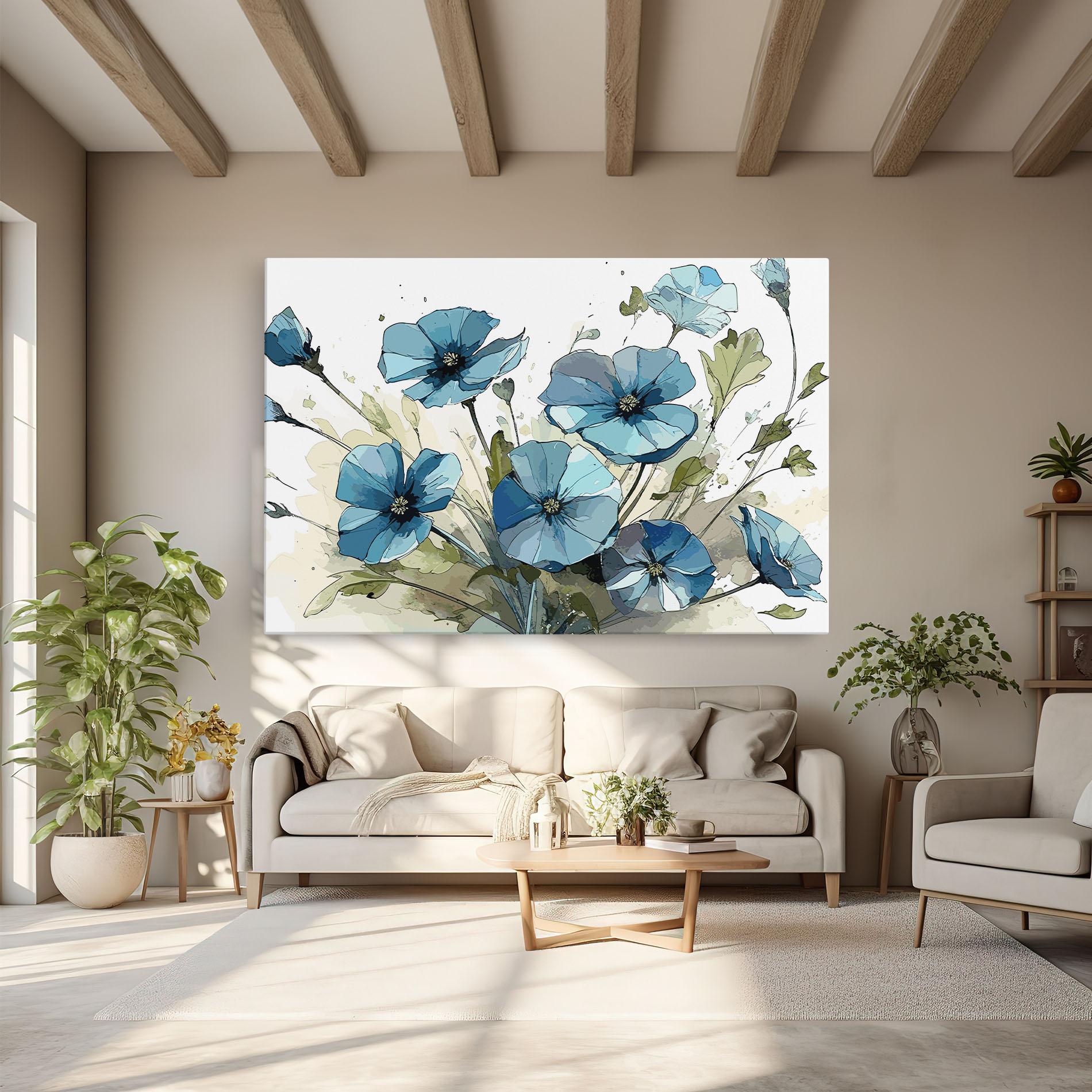 Tablou Canvas Blue Wild Plant mockup 6