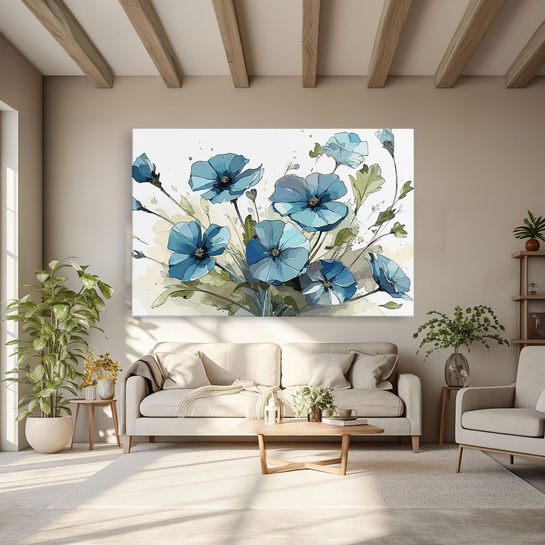 Blue Wild Plant mockup 6