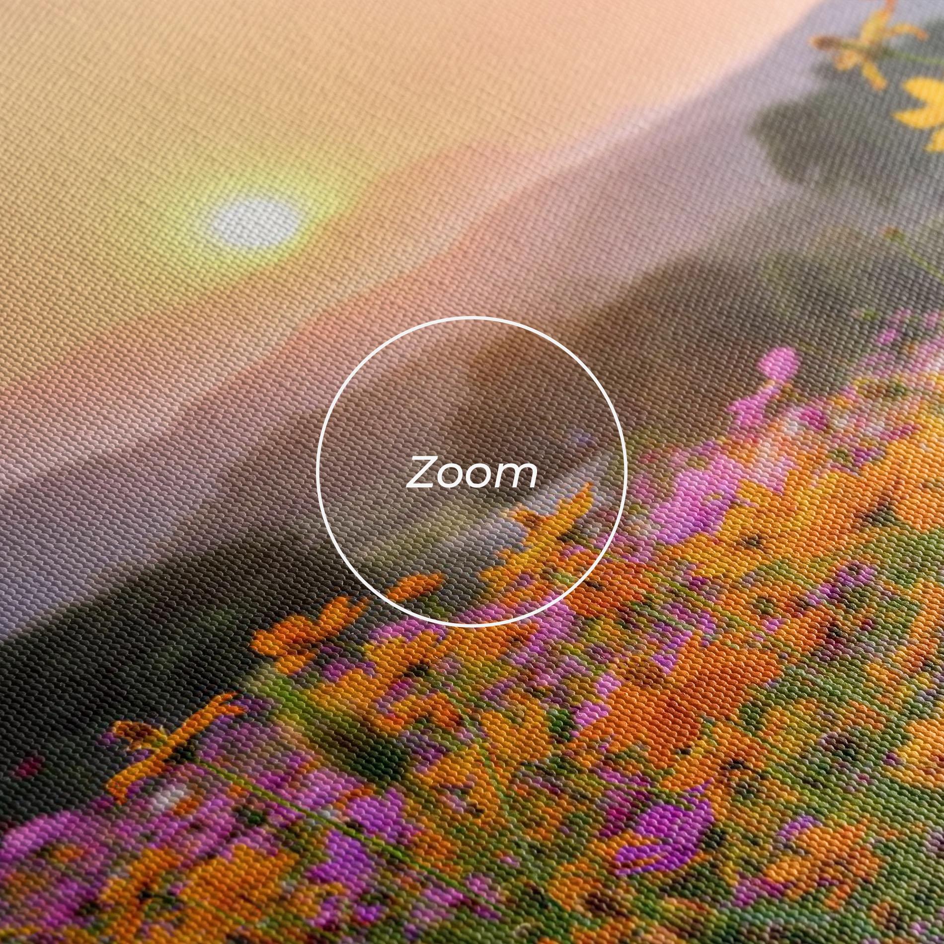 Tablou Canvas Sunset Mountain Flowerf mockup 3