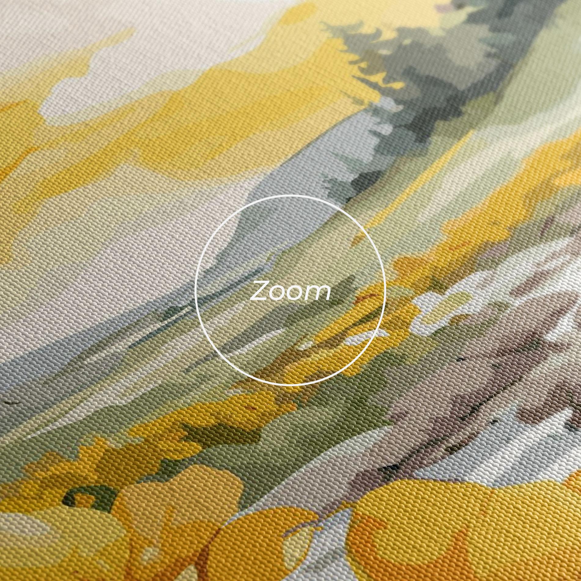 Tablou Canvas Vector_nature_landscape_with_beautiful_yellow_flowers_watercolor mockup 3