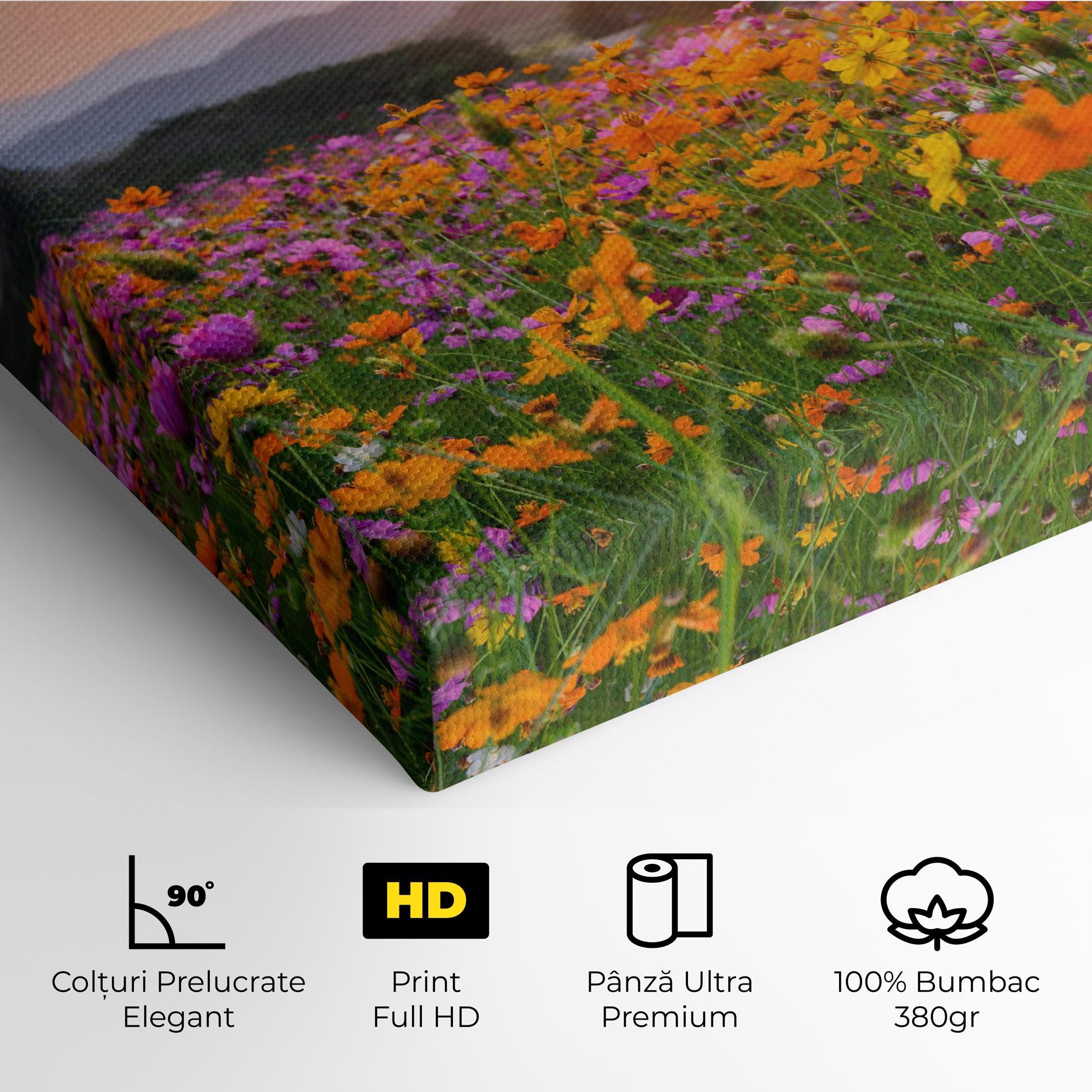 Tablou Canvas Sunset Mountain Flowerf mockup 4