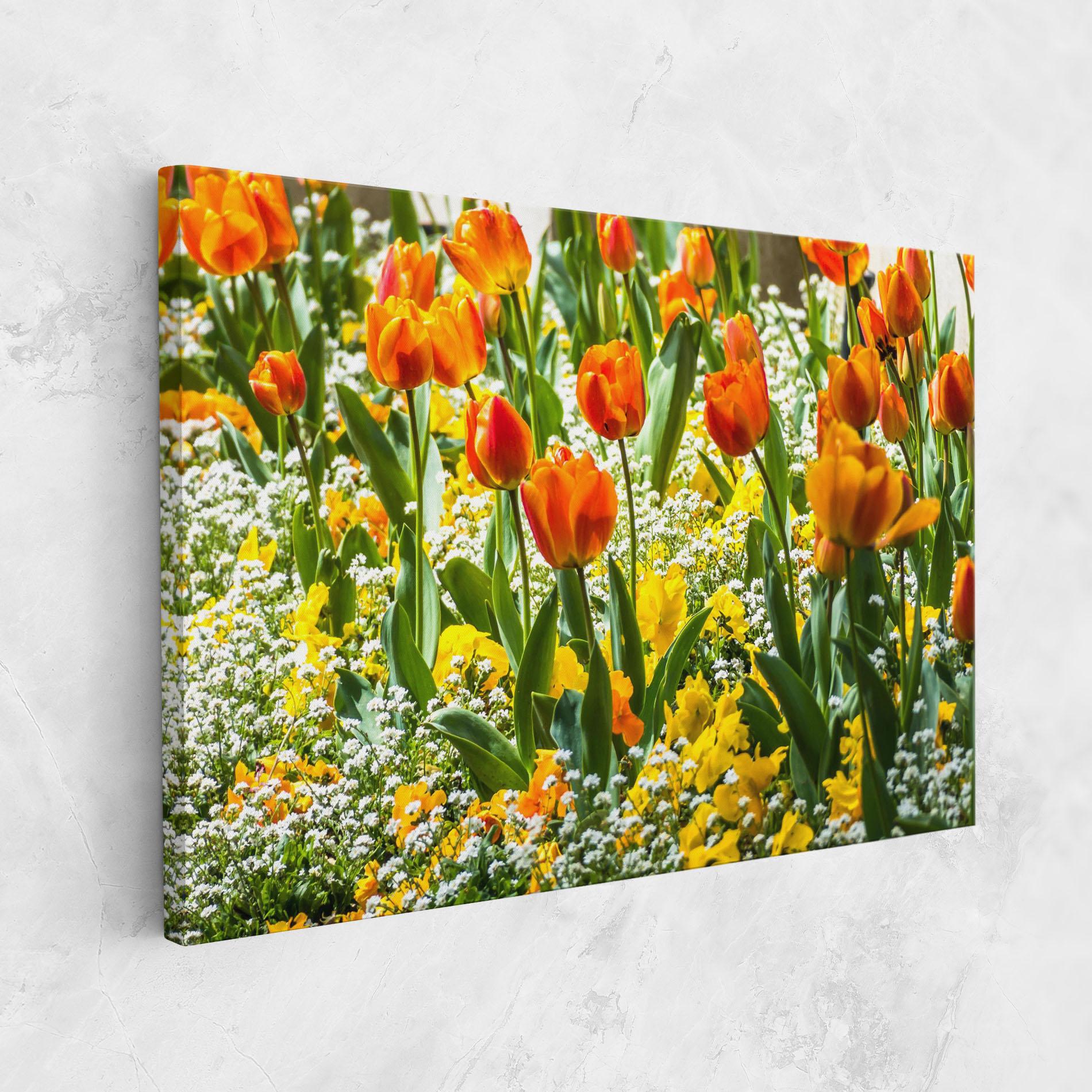 Tablou Canvas Colorful Tulips Garden mockup 1