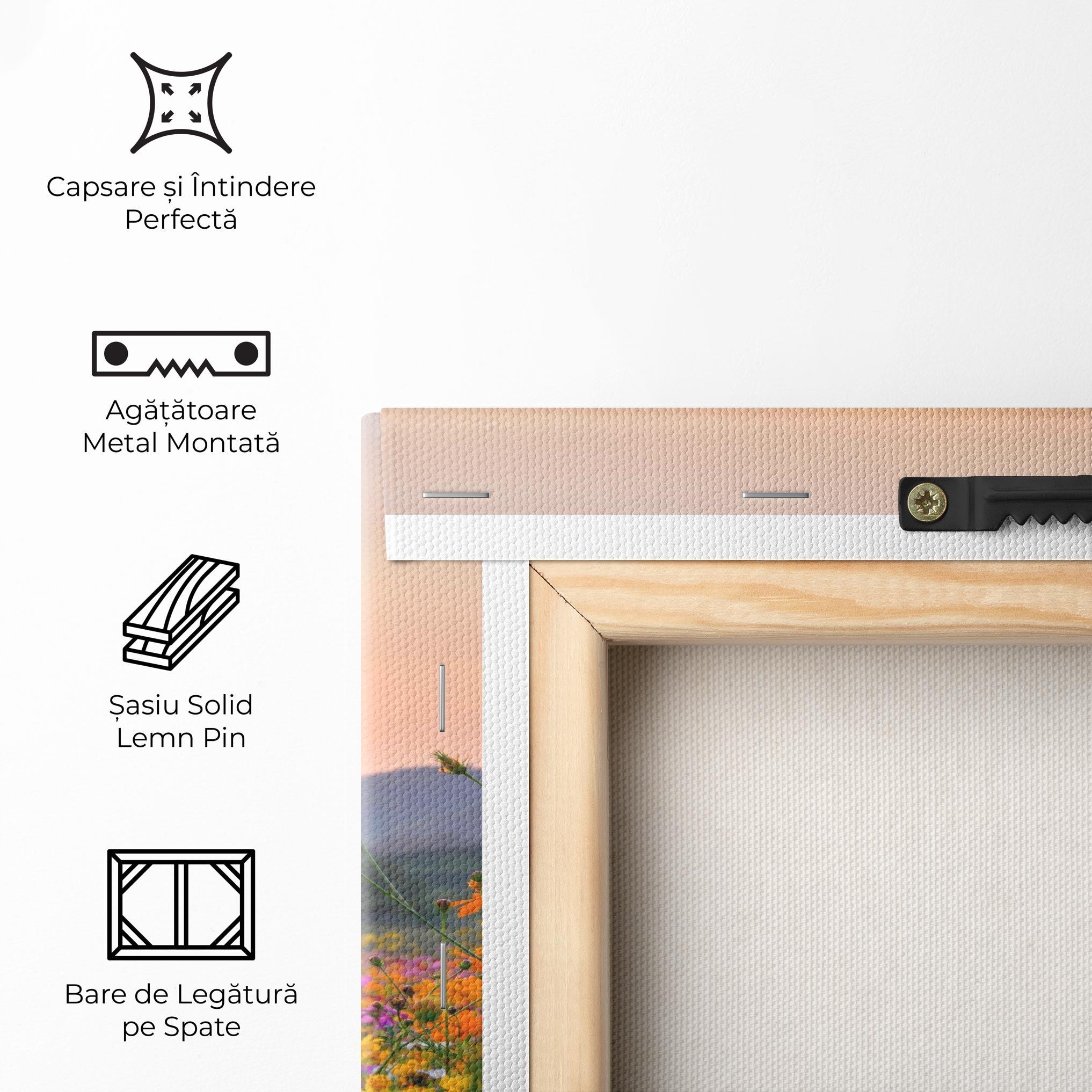 Tablou Canvas Sunset Mountain Flowerf mockup 5