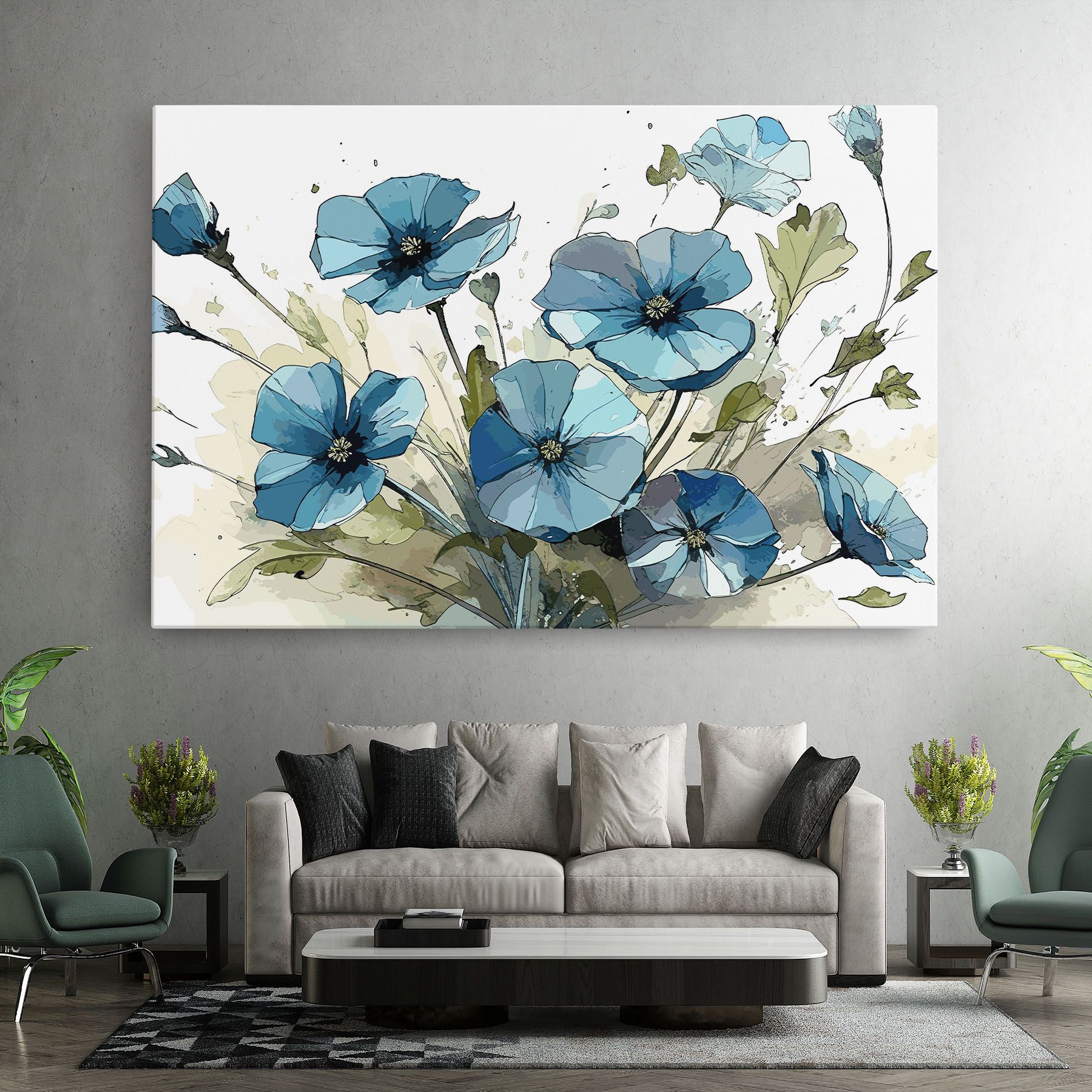 Blue Wild Plant mockup 7