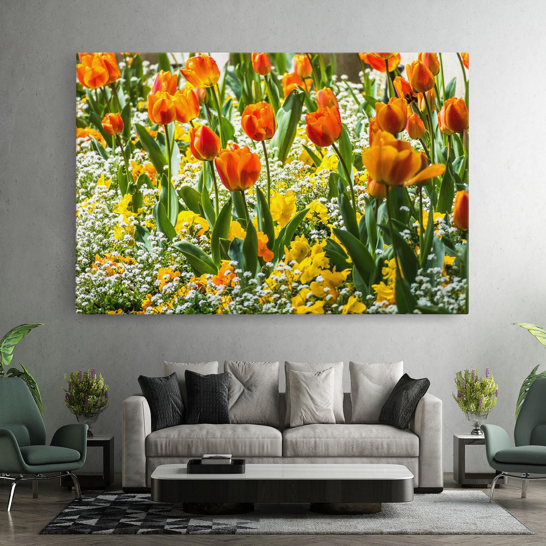 Tablou Canvas Colorful Tulips Garden mockup 7
