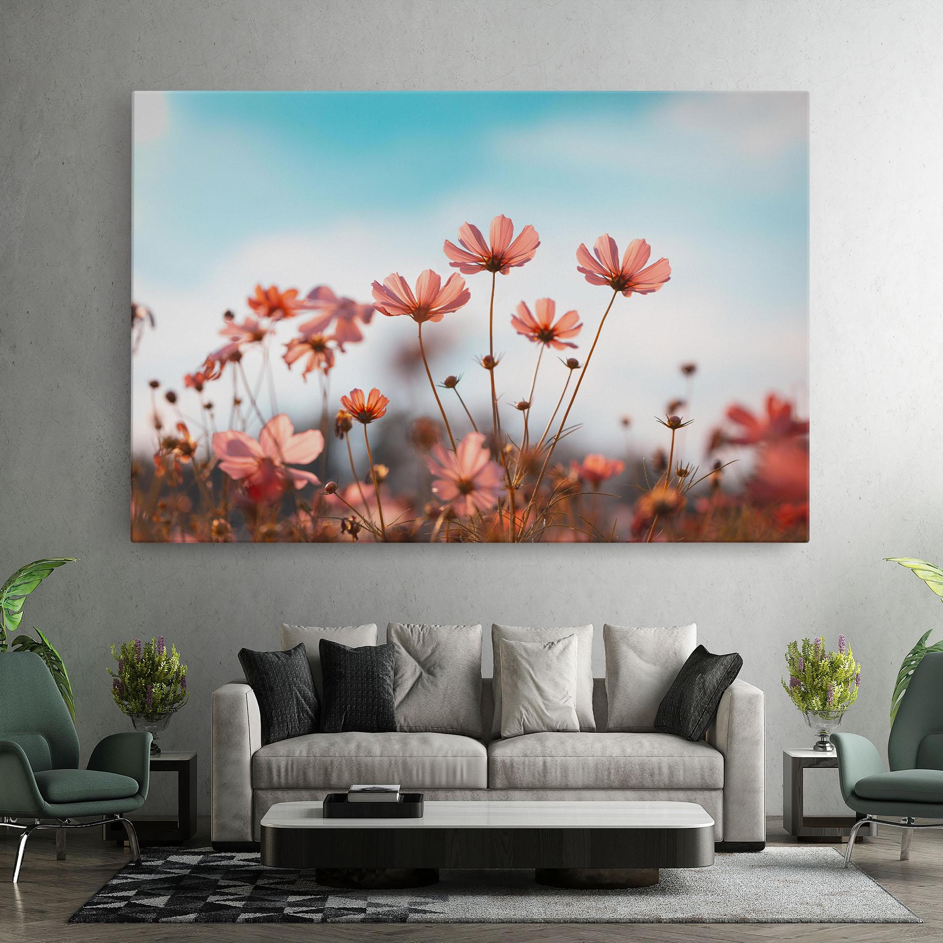 Tablou Canvas Cosmos Flowers Beautiful mockup 7