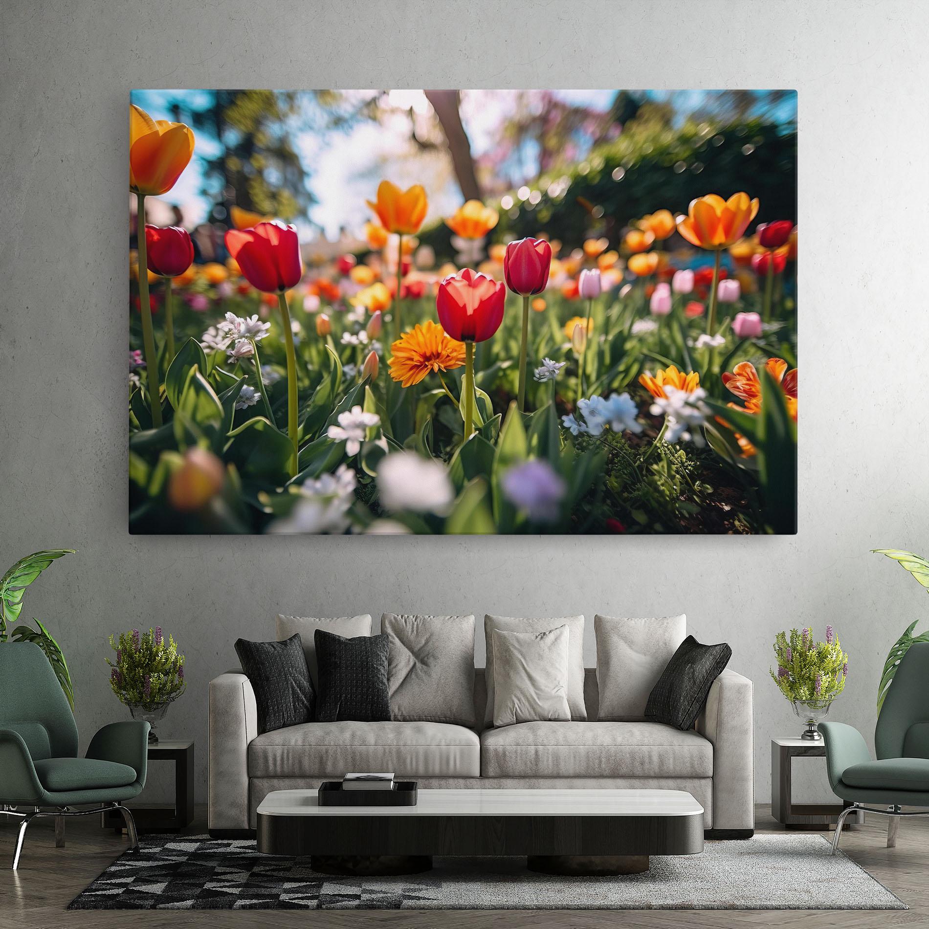 Tablou Canvas Garden Tulips Mix mockup 7