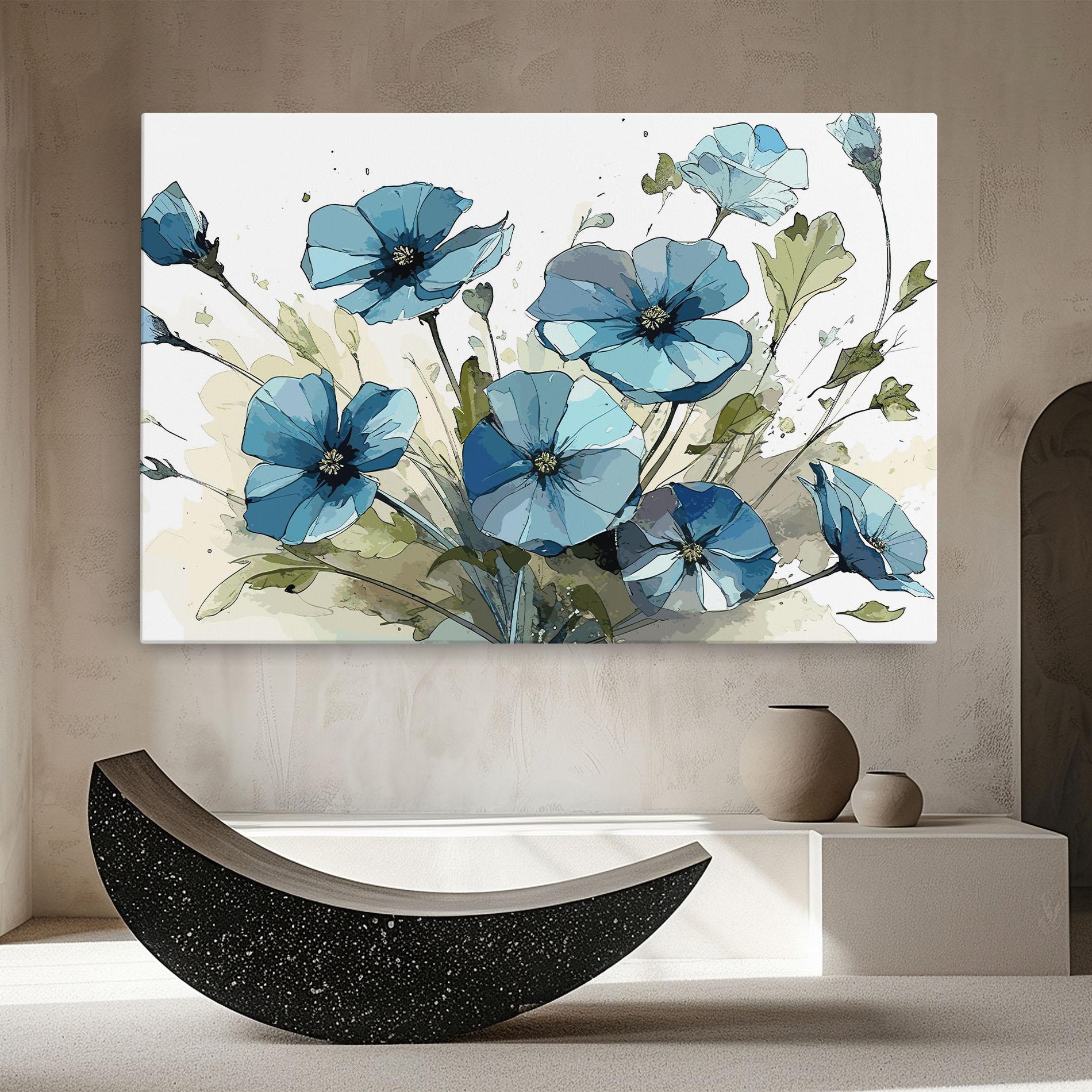 Tablou Canvas Blue Wild Plant mockup 8