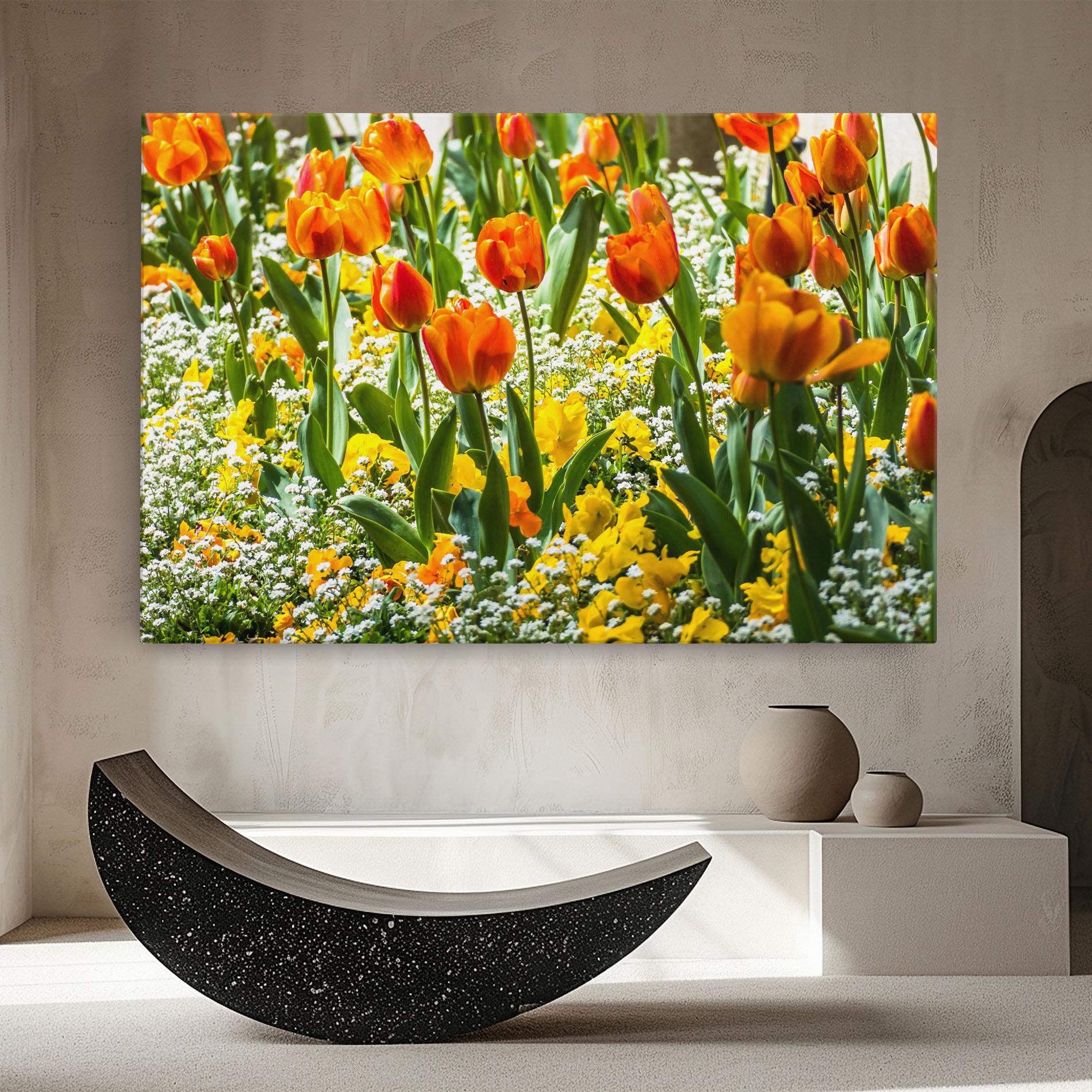 Tablou Canvas Colorful Tulips Garden mockup 8