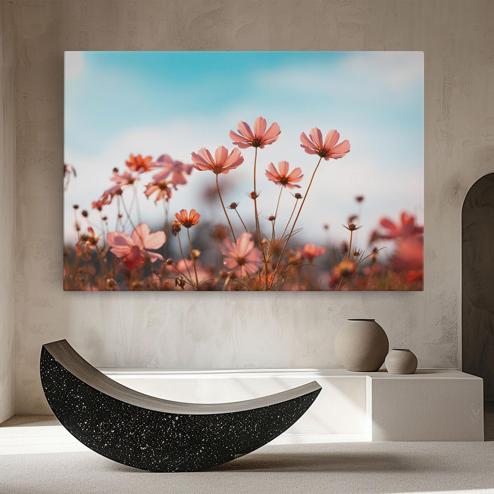 Tablou Canvas Cosmos Flowers Beautiful mockup 8