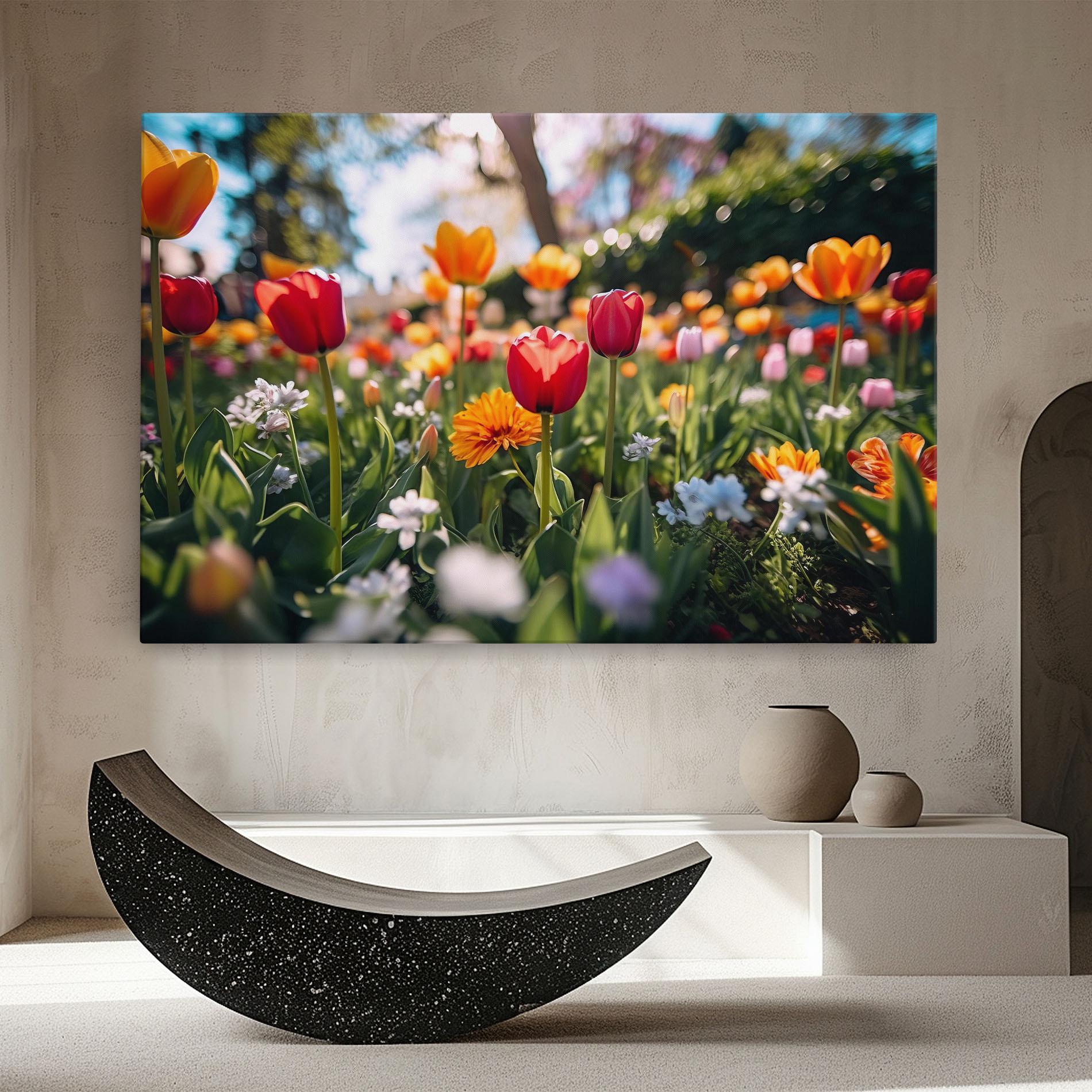Tablou Canvas Garden Tulips Mix mockup 8