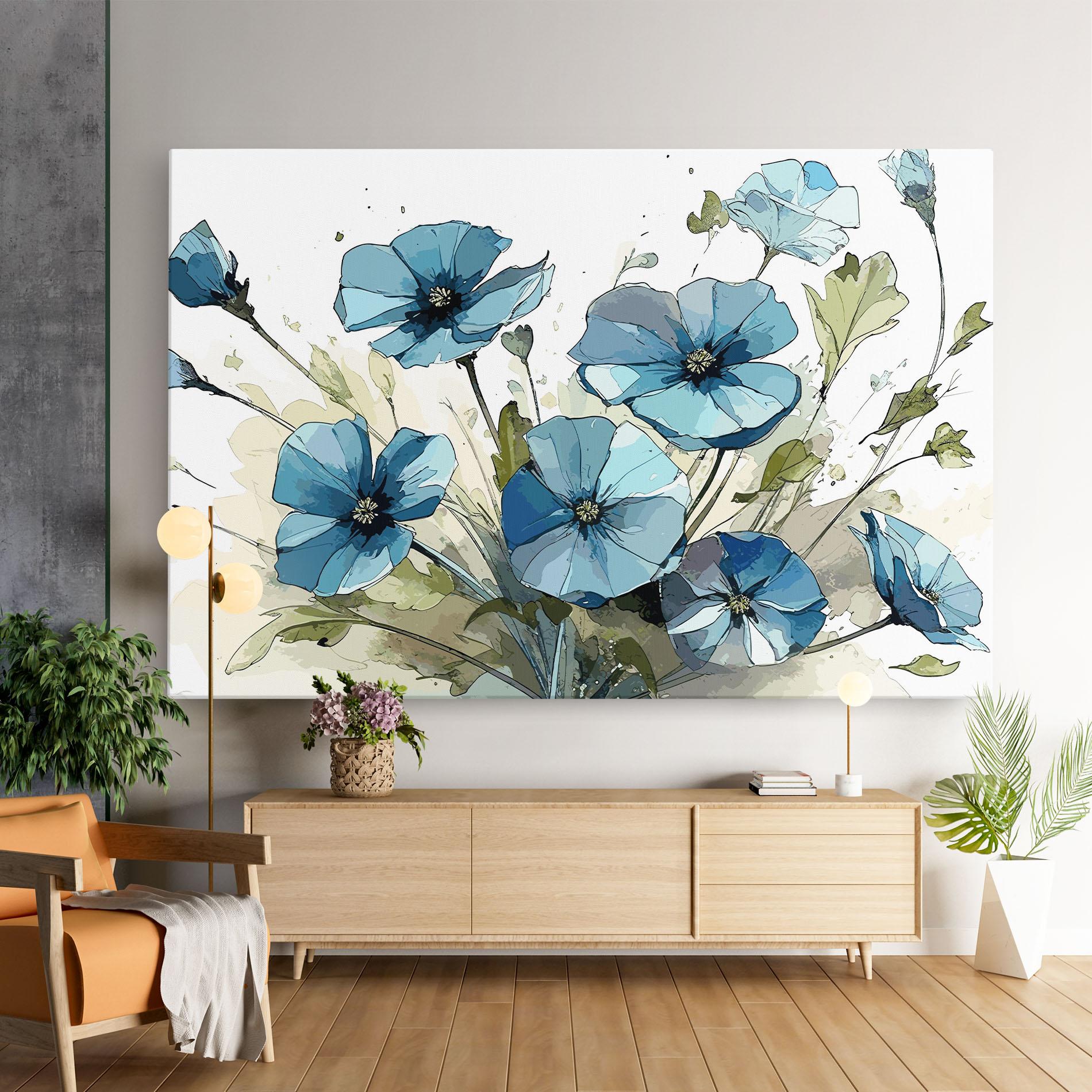 Tablou Canvas Blue Wild Plant mockup 9