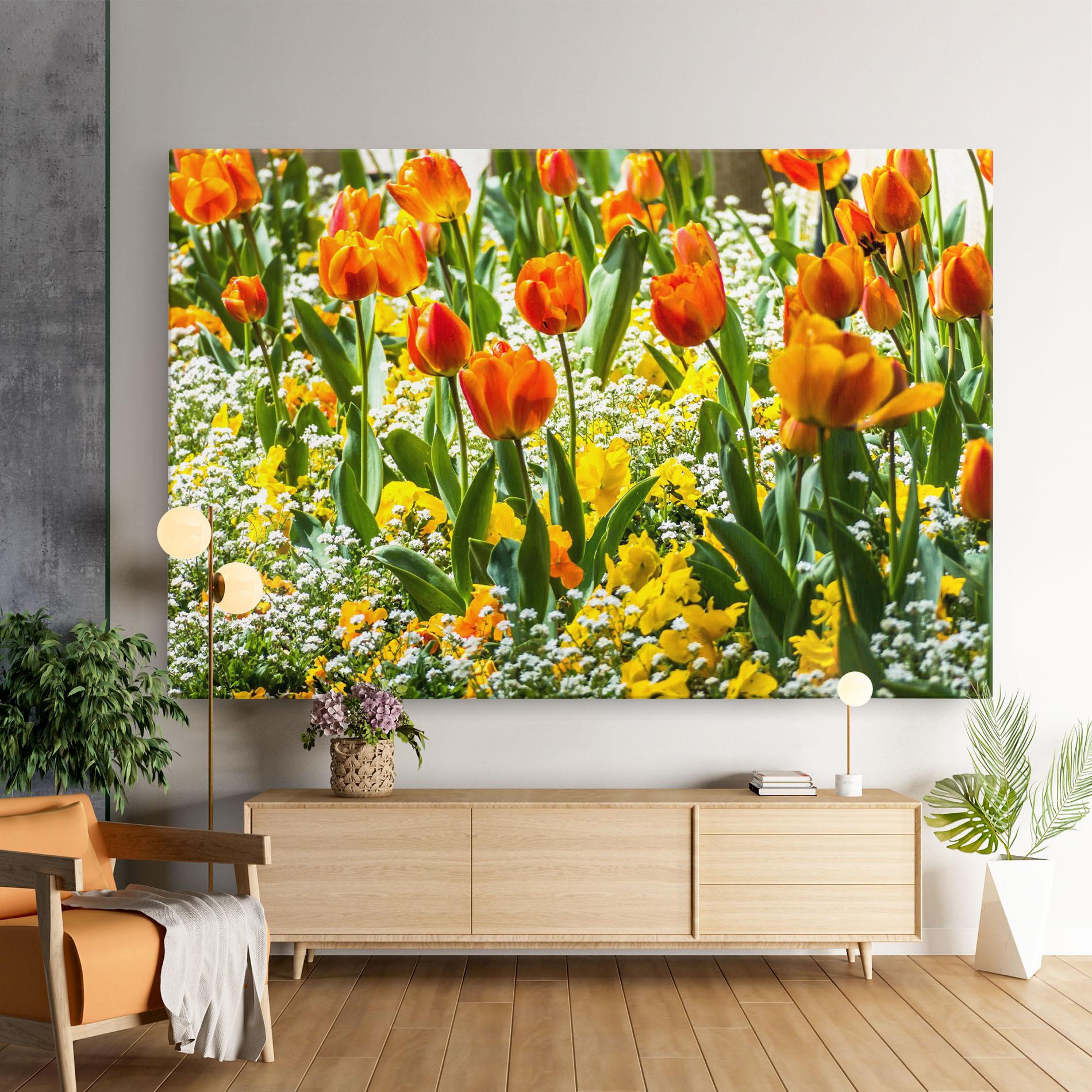 Tablou Canvas Colorful Tulips Garden mockup 9