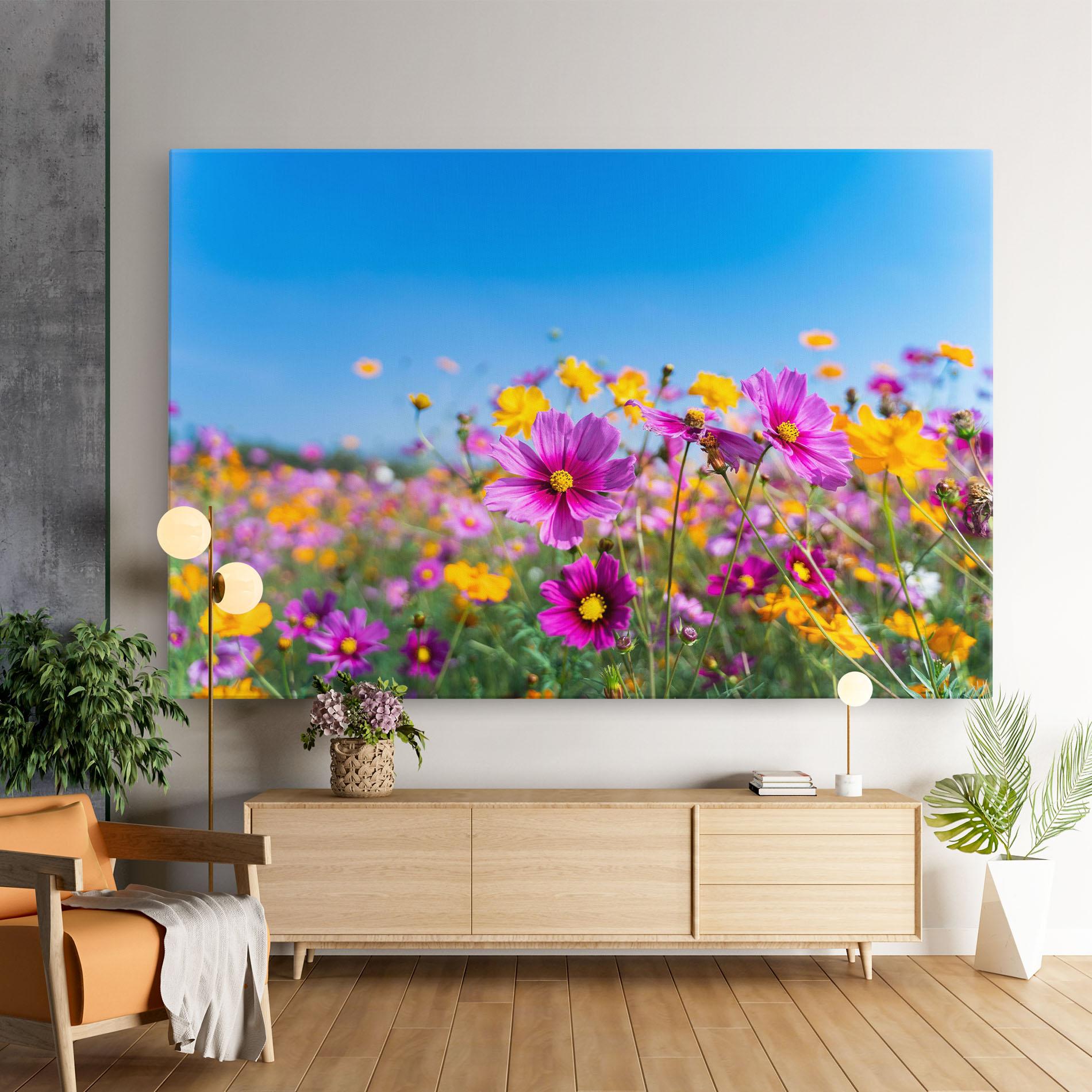 Tablou Canvas Cosmos Flowers Grassland mockup 9