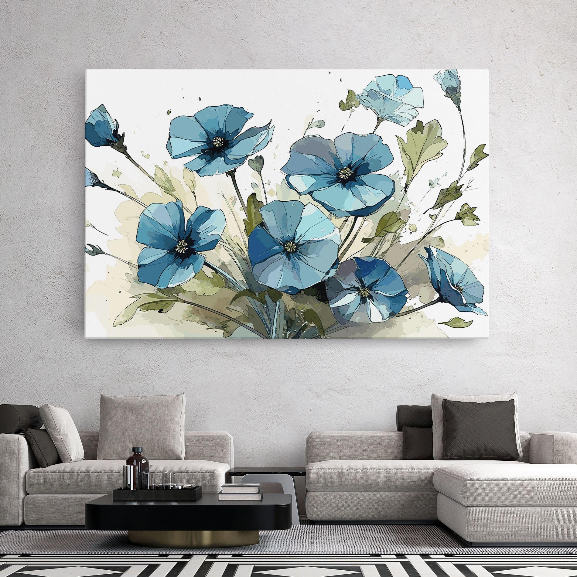 Tablou Canvas Blue Wild Plant mockup 2
