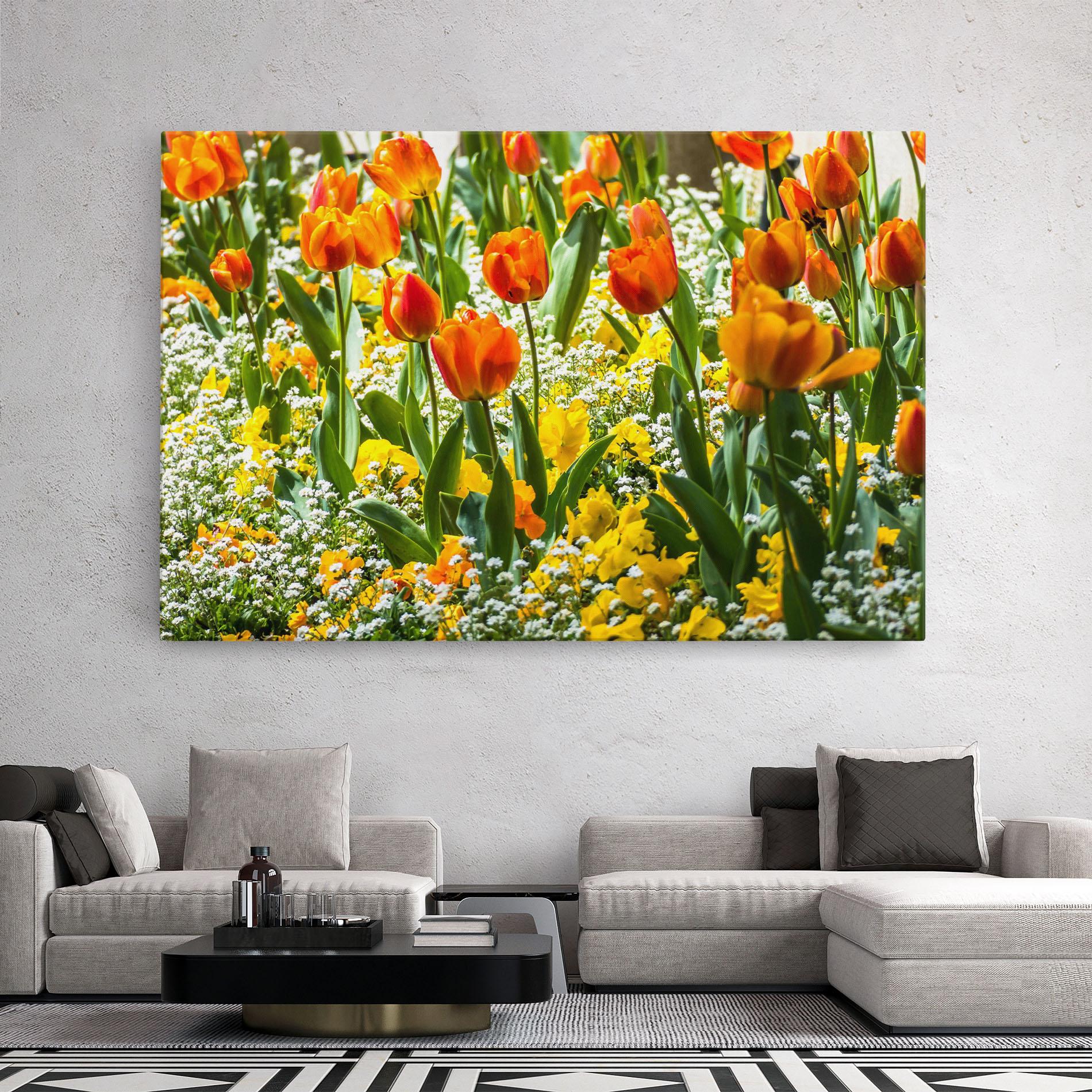 Tablou Canvas Colorful Tulips Garden mockup 2