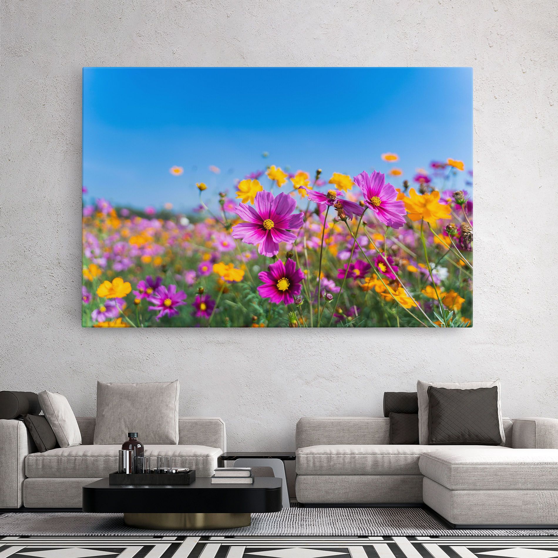 Cosmos Flowers Grassland mockup 2