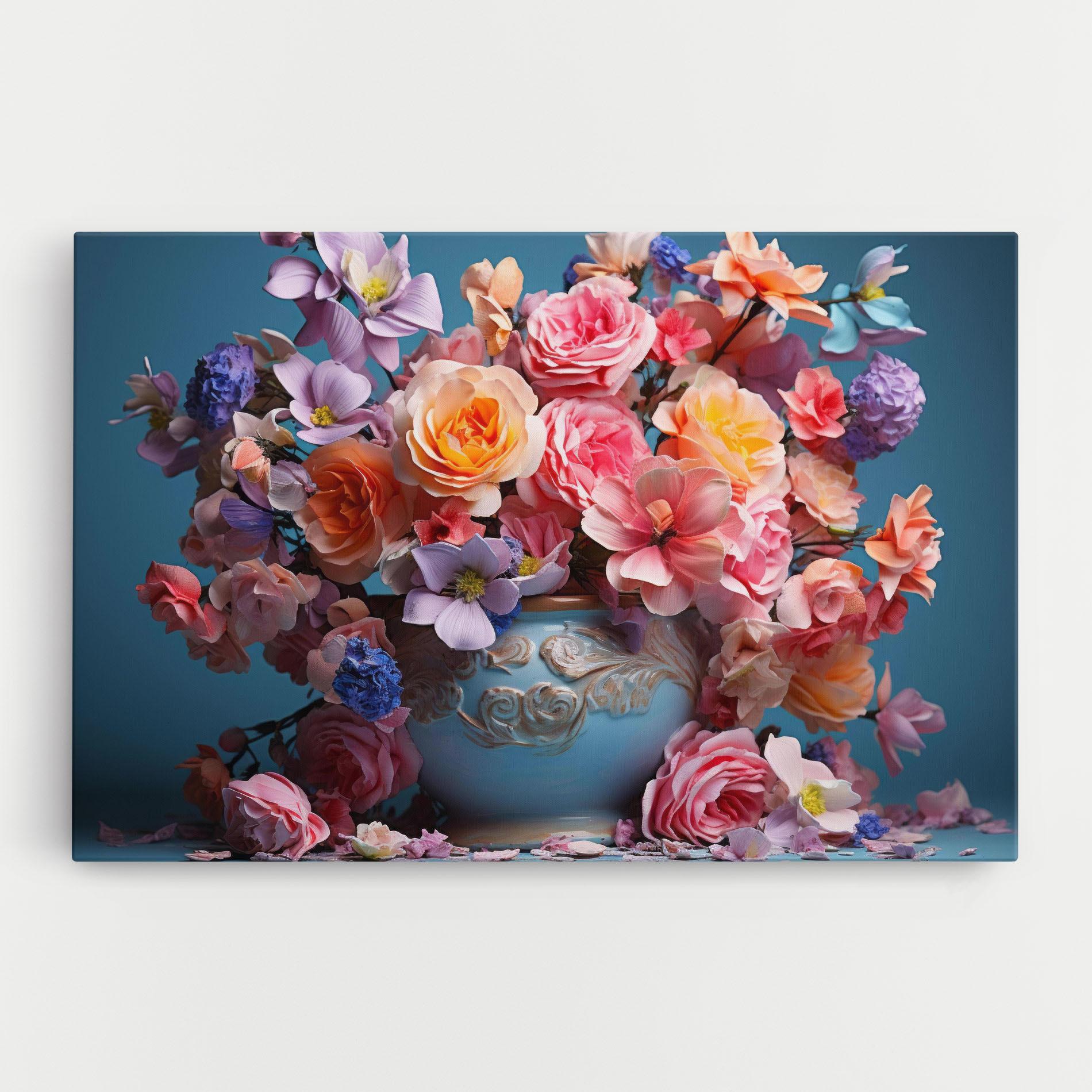 Tablou Canvas Blue Vase Flowers mockup 0