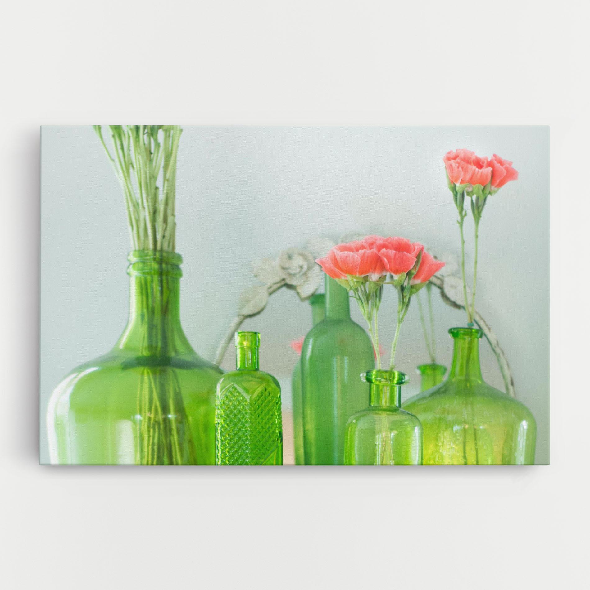 Tablou Canvas Green Vase Flowers mockup 0
