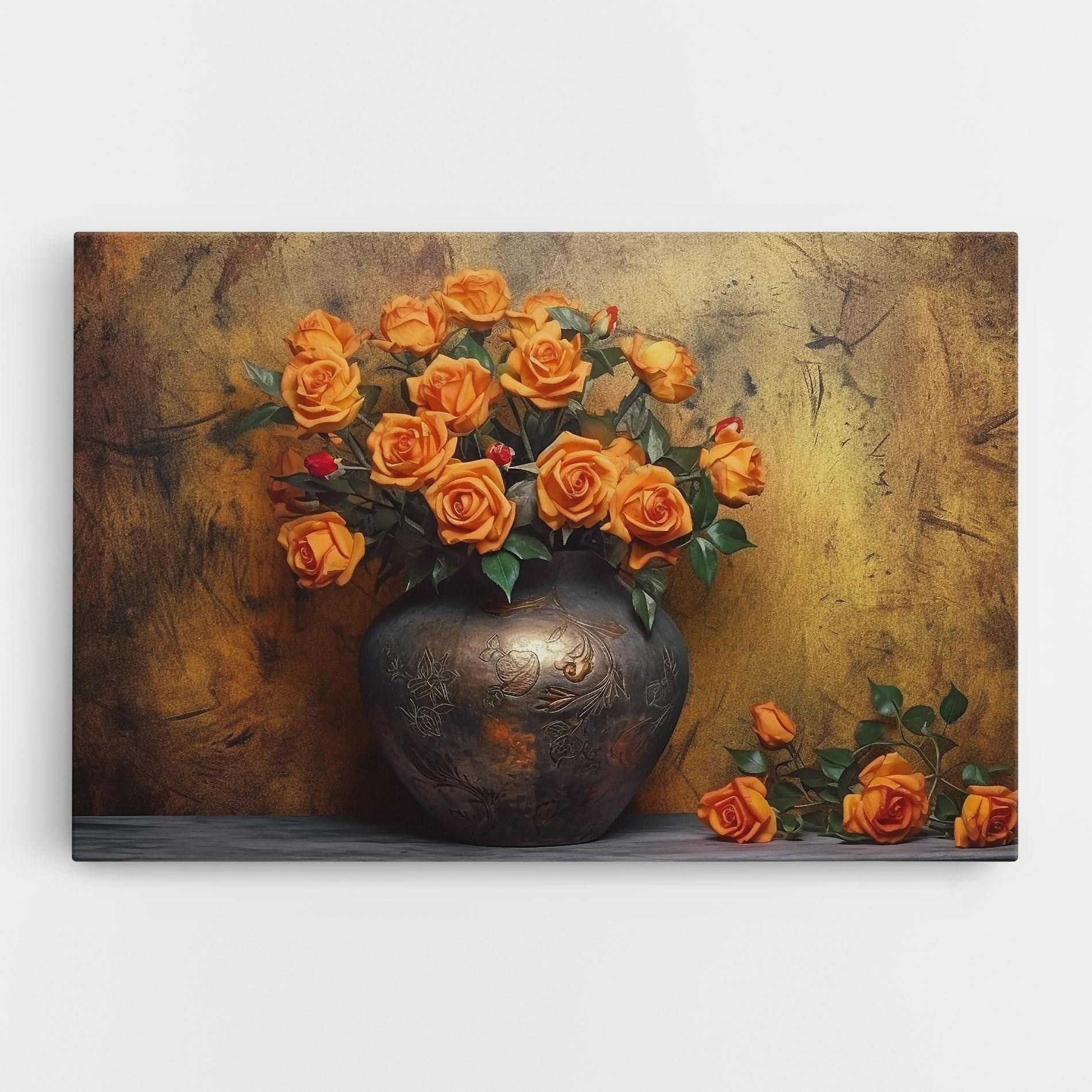 Tablou Canvas Orange Vintage Vase mockup 0