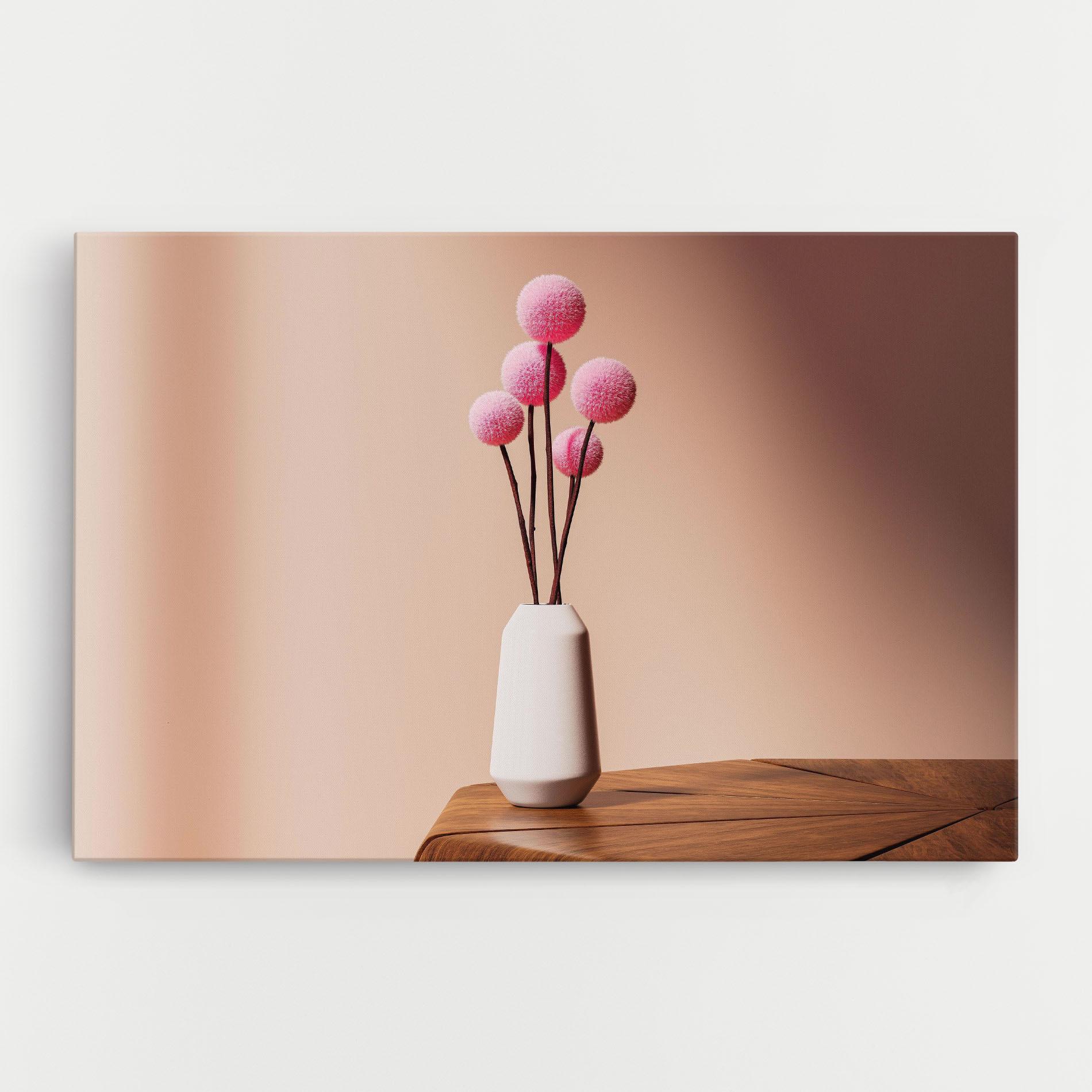 Tablou Canvas Pink Circle Vase mockup 0