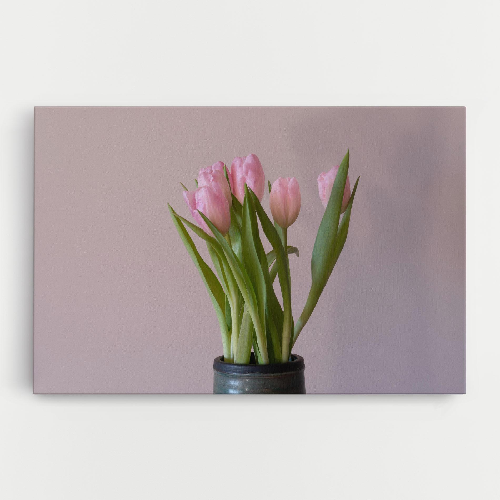 Tablou Canvas Pink Tulips Vase mockup 0