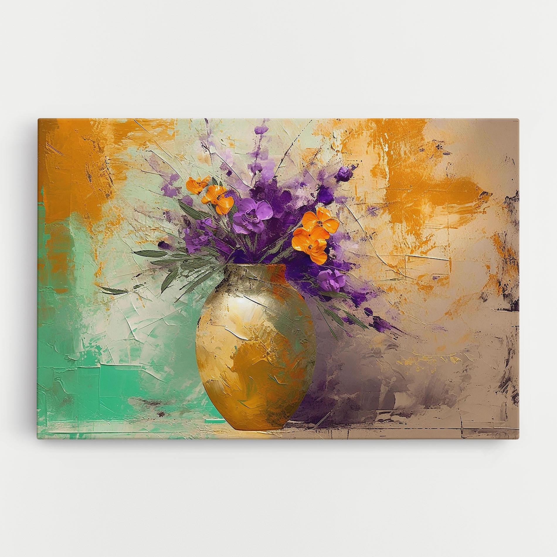 Tablou Canvas Purple Orange Plant Vase mockup 0