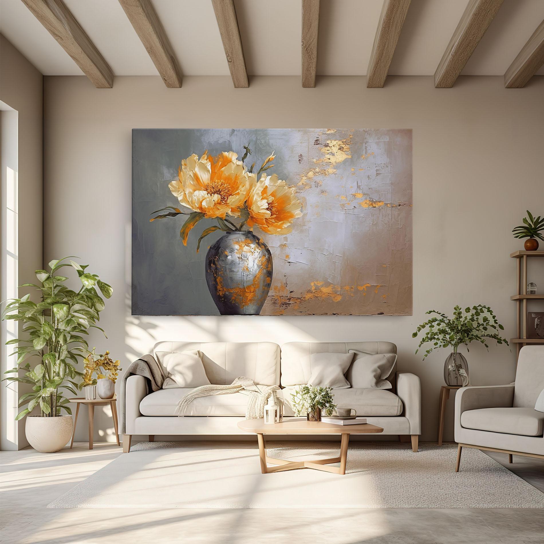 Tablou Canvas Grey Painting Vase mockup 6